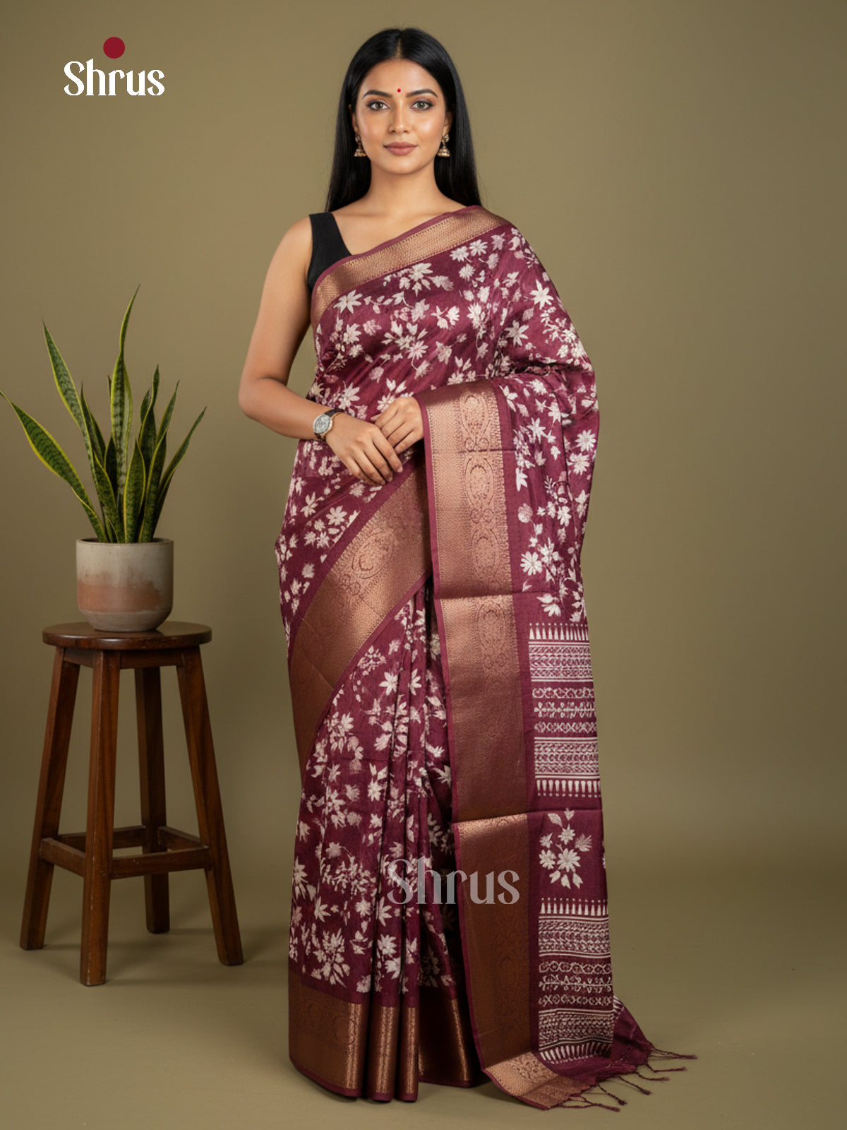 Semi Crepe Saree - EBS04013 - Shop on Shrus.com