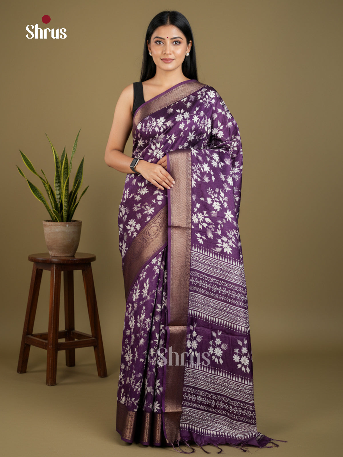 Semi Crepe Saree - EBS04014 - Shop on Shrus.com