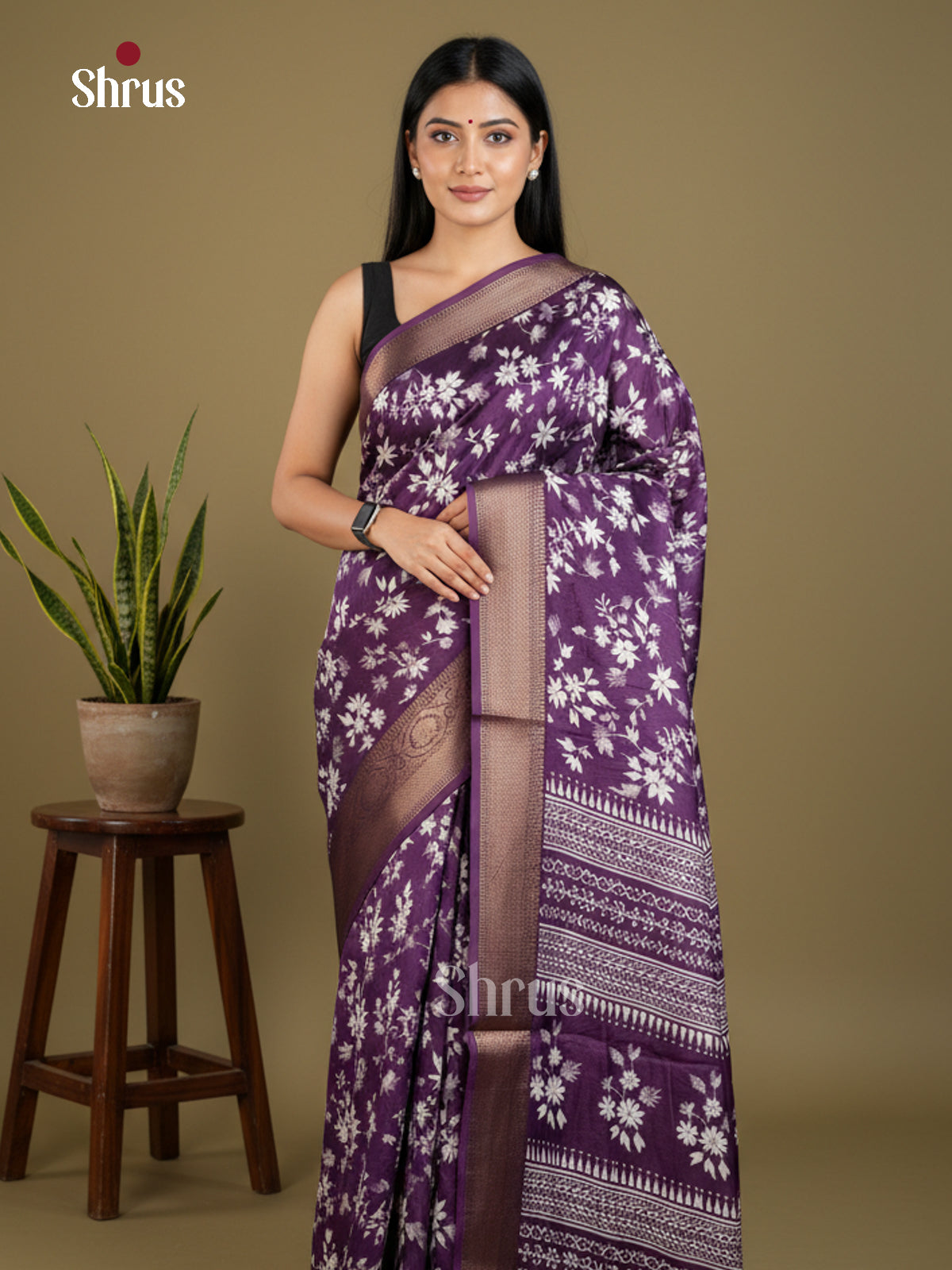 Semi Crepe Saree - EBS04014 - Shop on Shrus.com