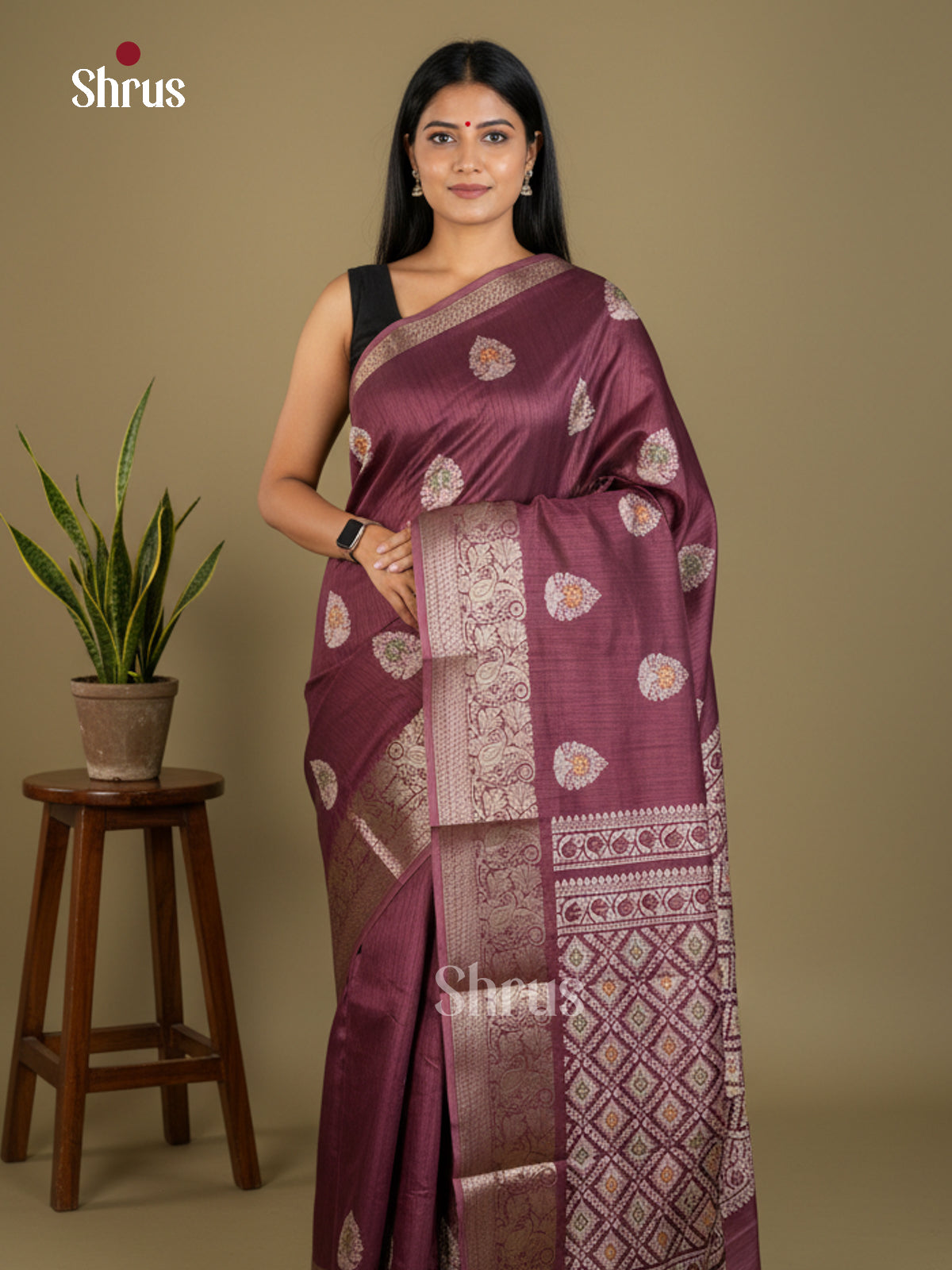 Semi Crepe Saree - EBS04037 - Shop on Shrus.com