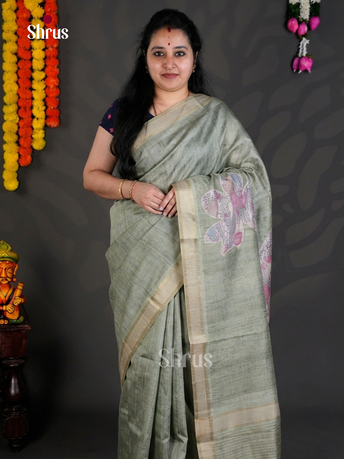 EBS04411 - Printed Semi Tussar - Saree - Shop on Shrus.com
