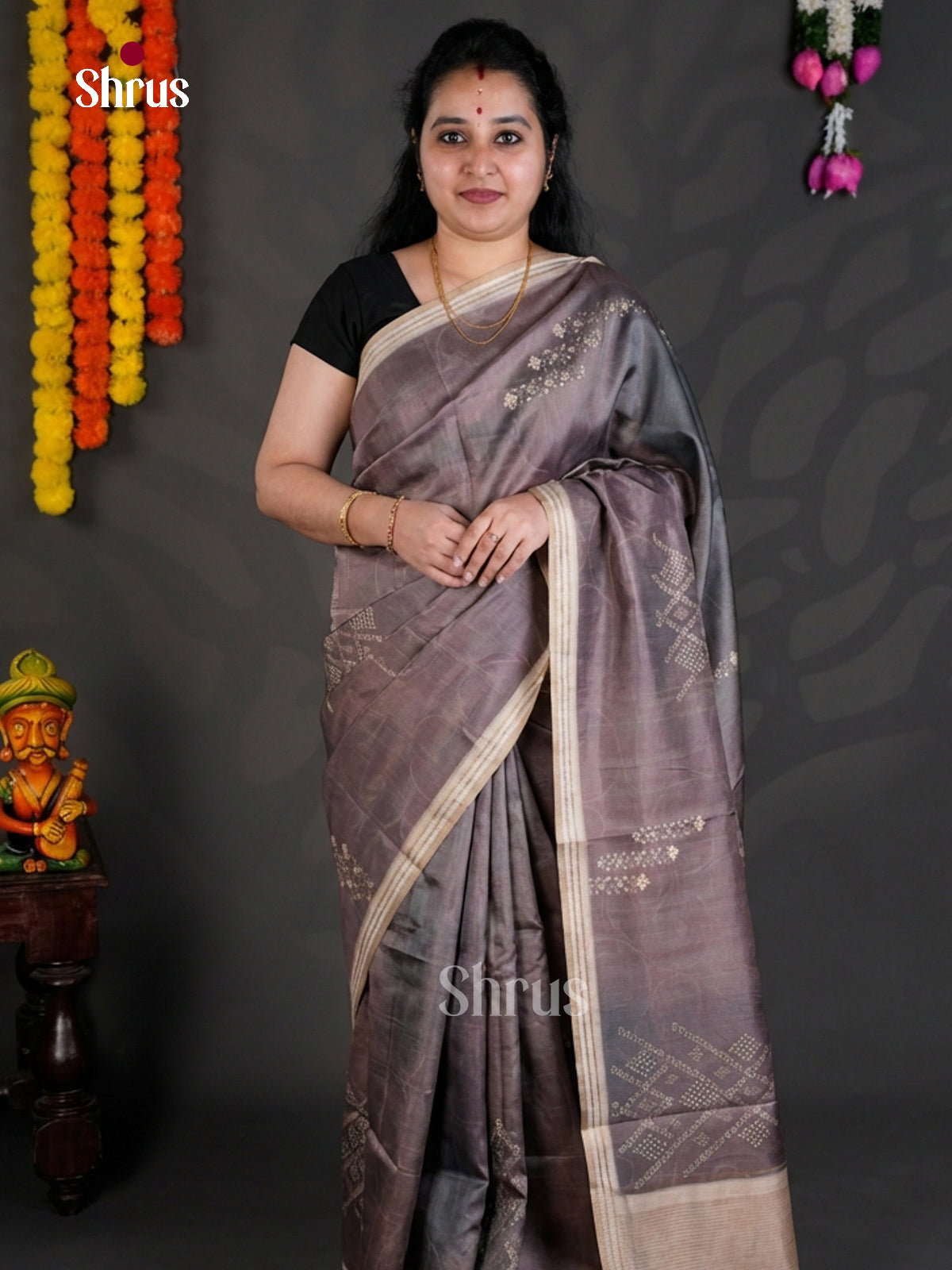EBS04412 - Printed Semi Tussar - Saree - Shop on Shrus.com