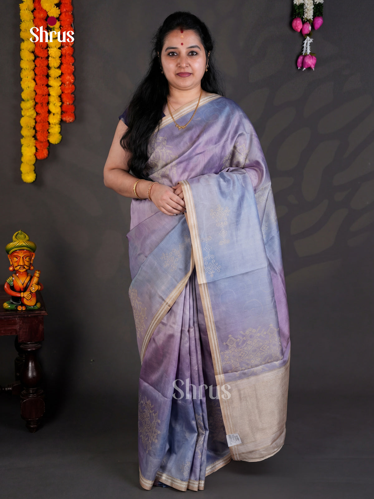 EBS04415 - Printed Semi Tussar - Saree - Shop on Shrus.com