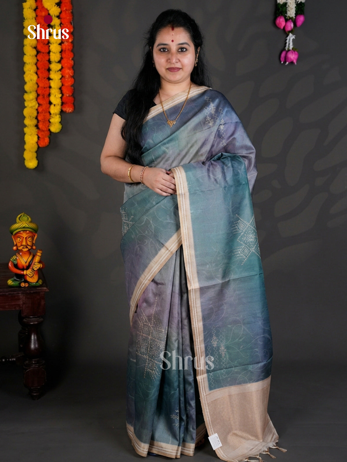 EBS04419 - Printed Semi Tussar - Saree - Shop on Shrus.com