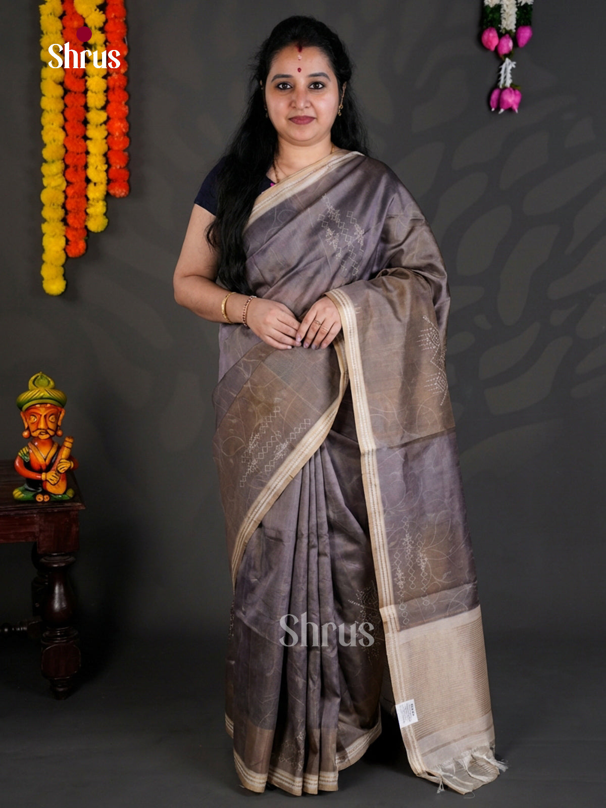 EBS04420 - Printed Semi Tussar - Saree - Shop on Shrus.com