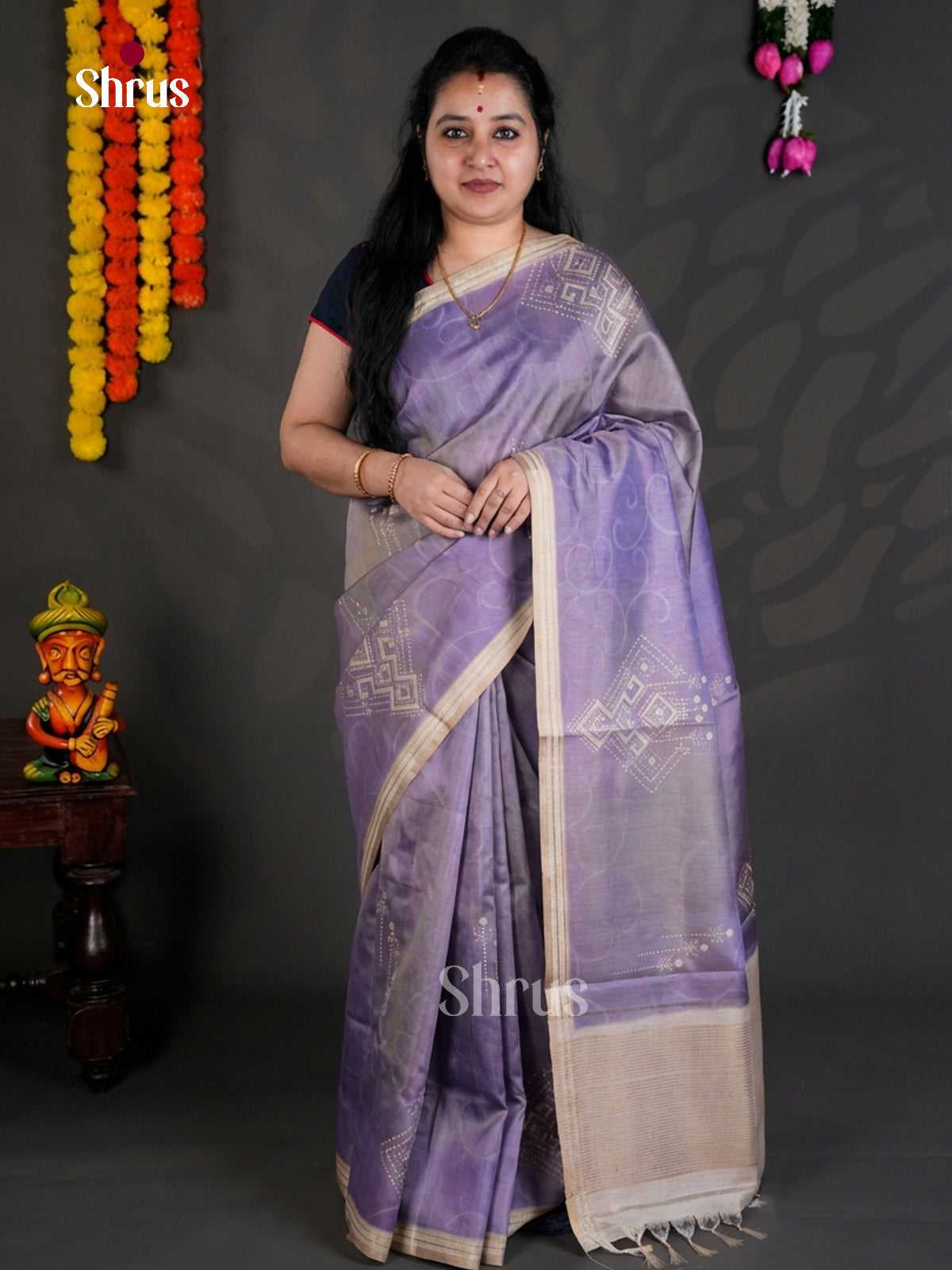 EBS04424 - Printed Semi Tussar - Saree - Shop on Shrus.com