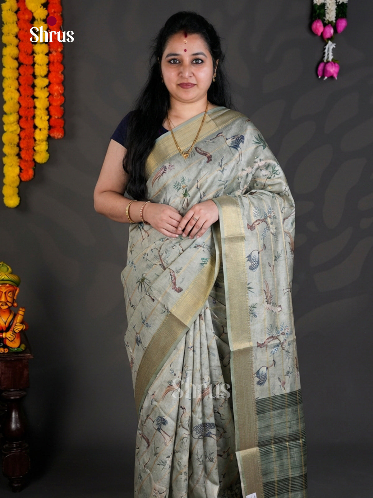 EBS04430 - Printed Semi Tussar - Saree - Shop on Shrus.com