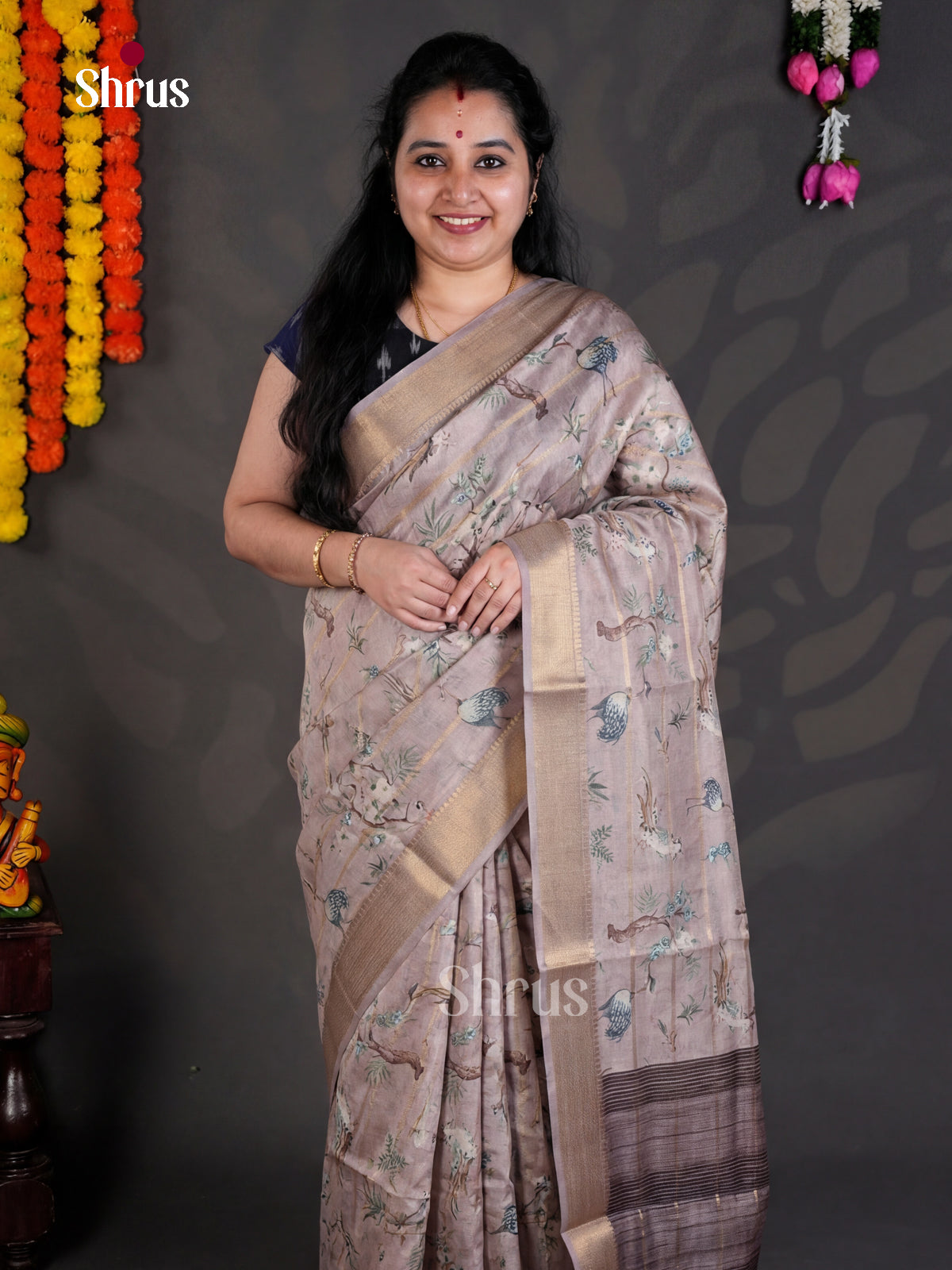EBS04431 - Printed Semi Tussar - Saree - Shop on Shrus.com