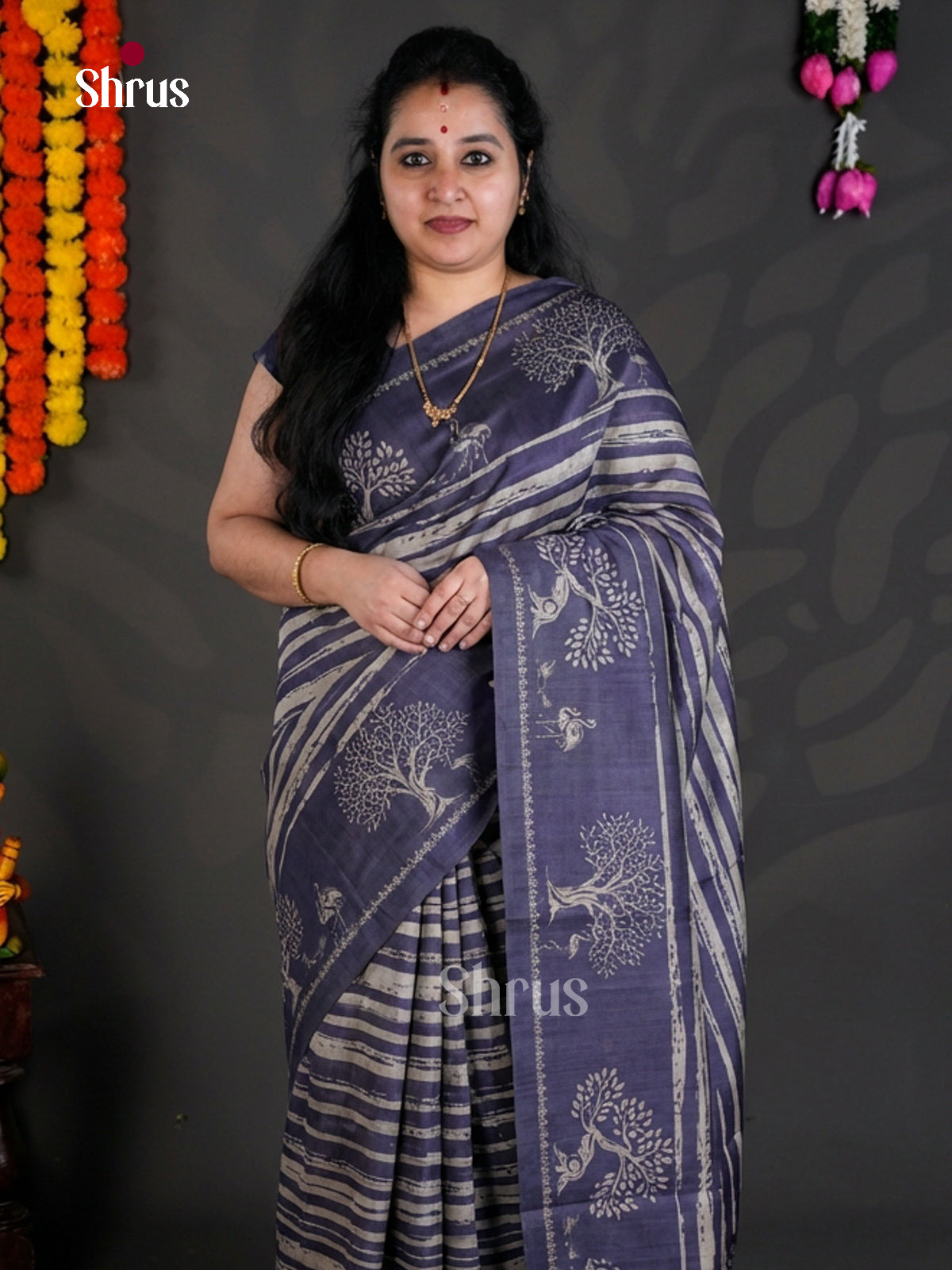 EBS04466 - Printed Semi Tussar - Saree - Shop on Shrus.com