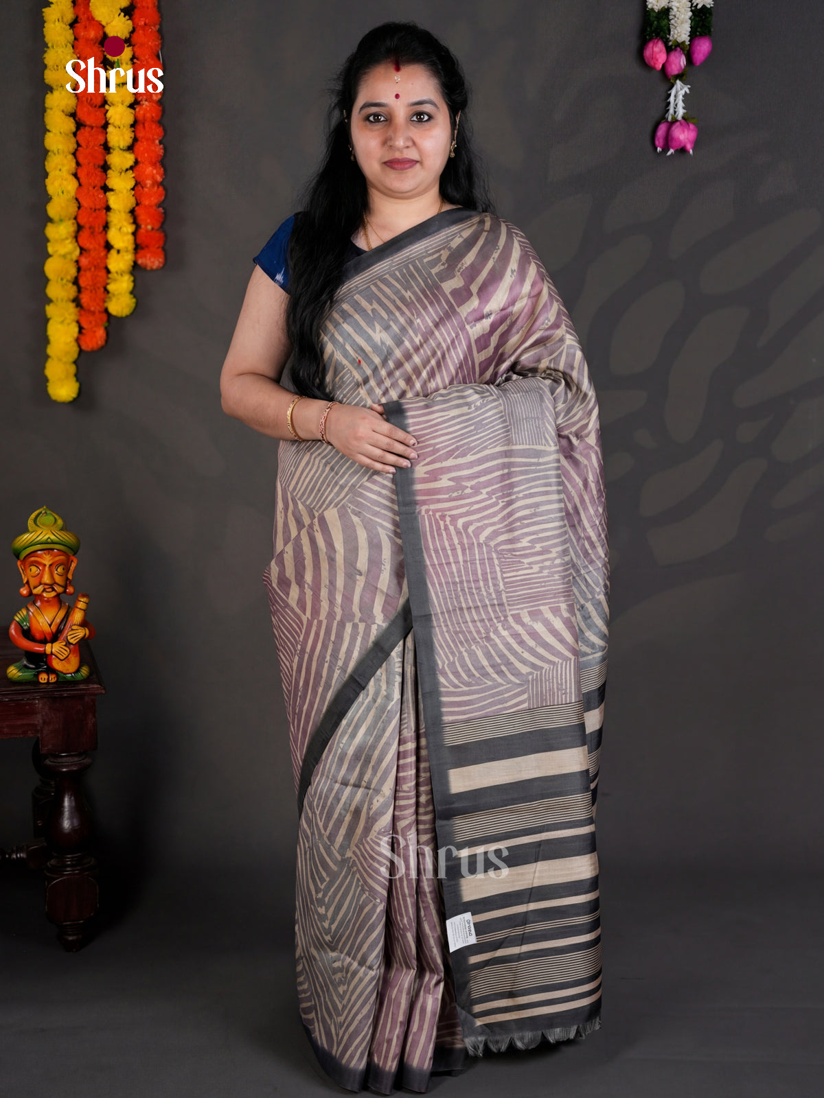 EBS04469 - Printed Semi Tussar - Saree - Shop on Shrus.com