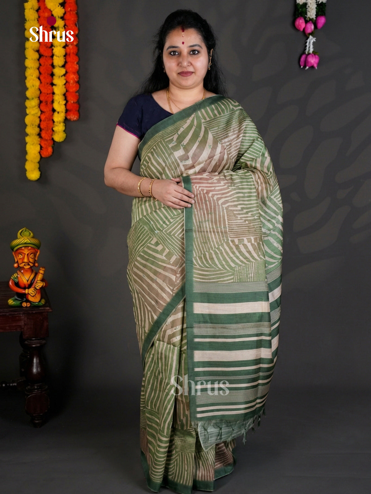 EBS04471 - Printed Semi Tussar - Saree - Shop on Shrus.com