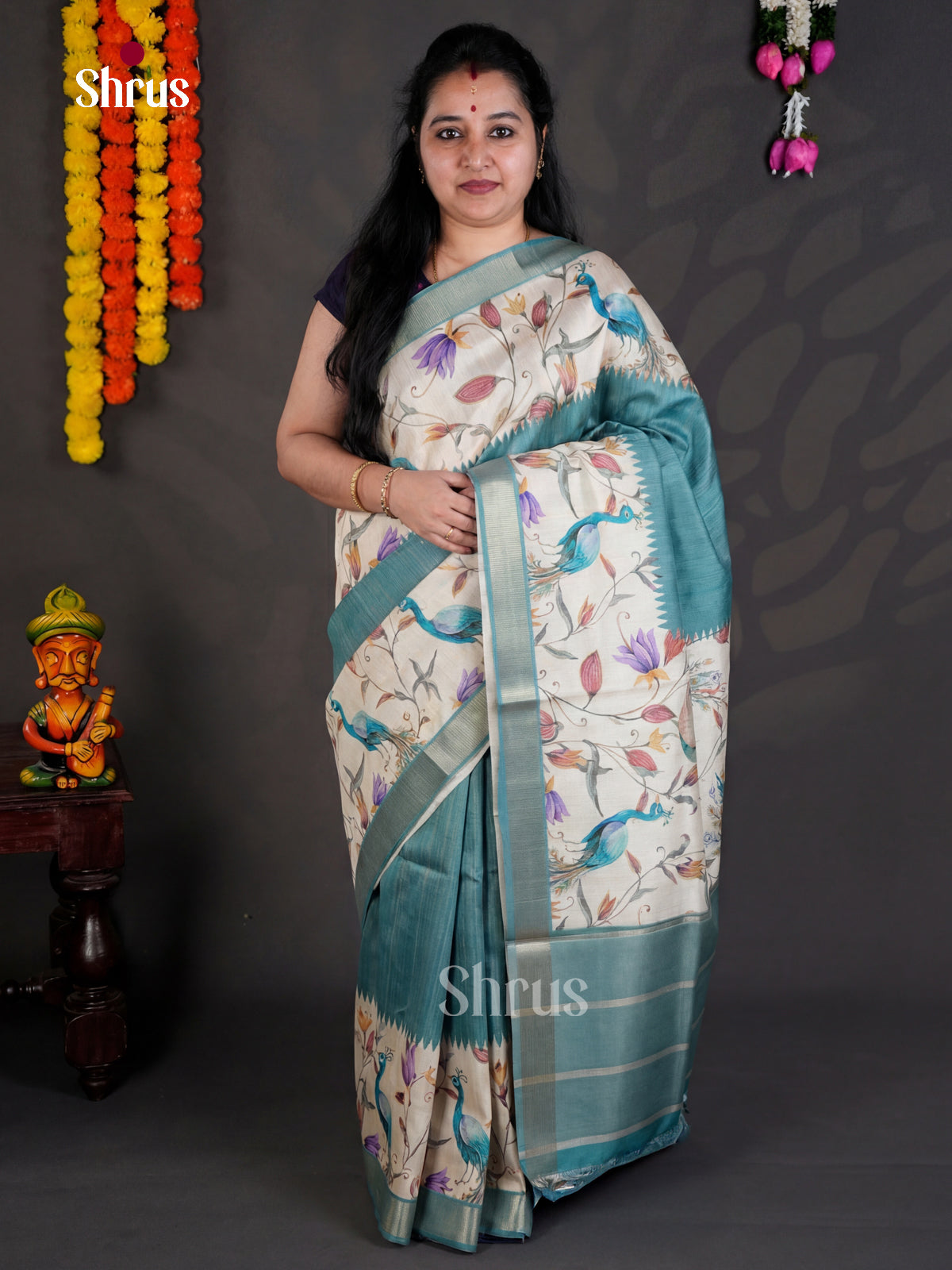 EBS04473 - Printed Semi Tussar - Saree - Shop on Shrus.com
