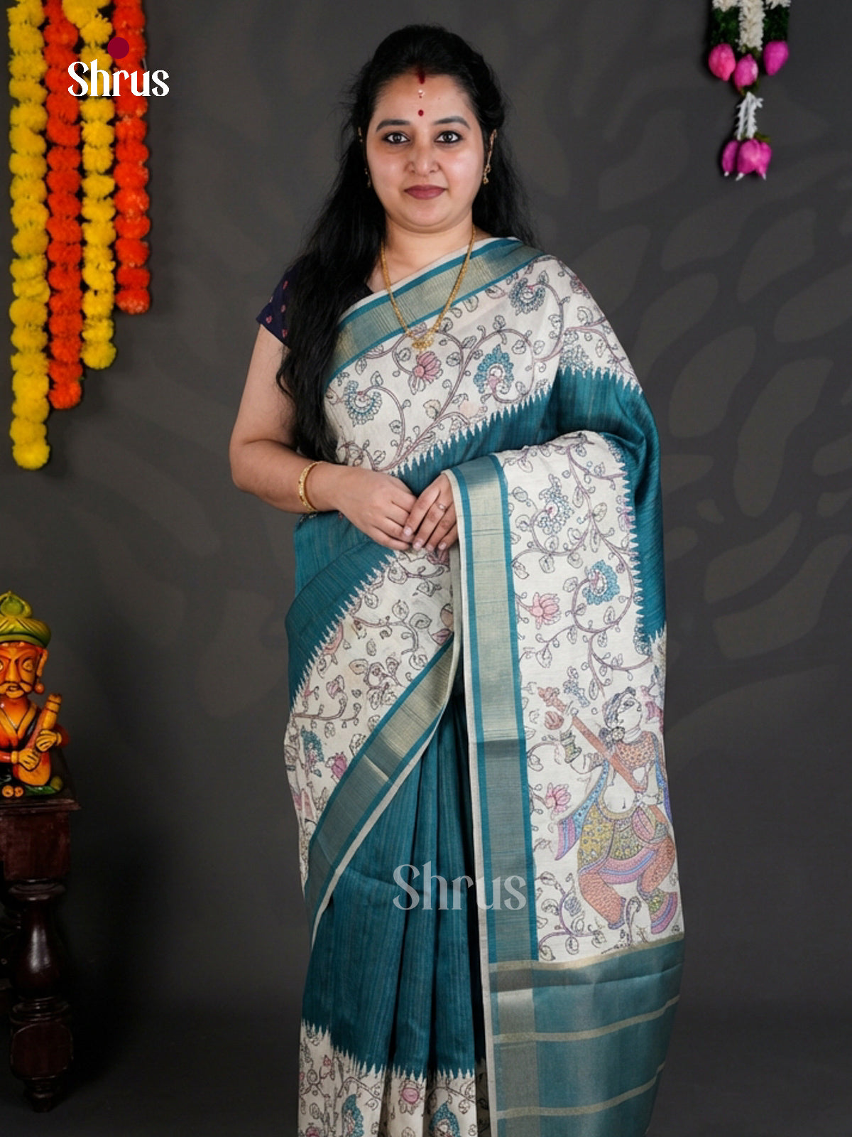EBS04475 - Printed Semi Tussar - Saree - Shop on Shrus.com