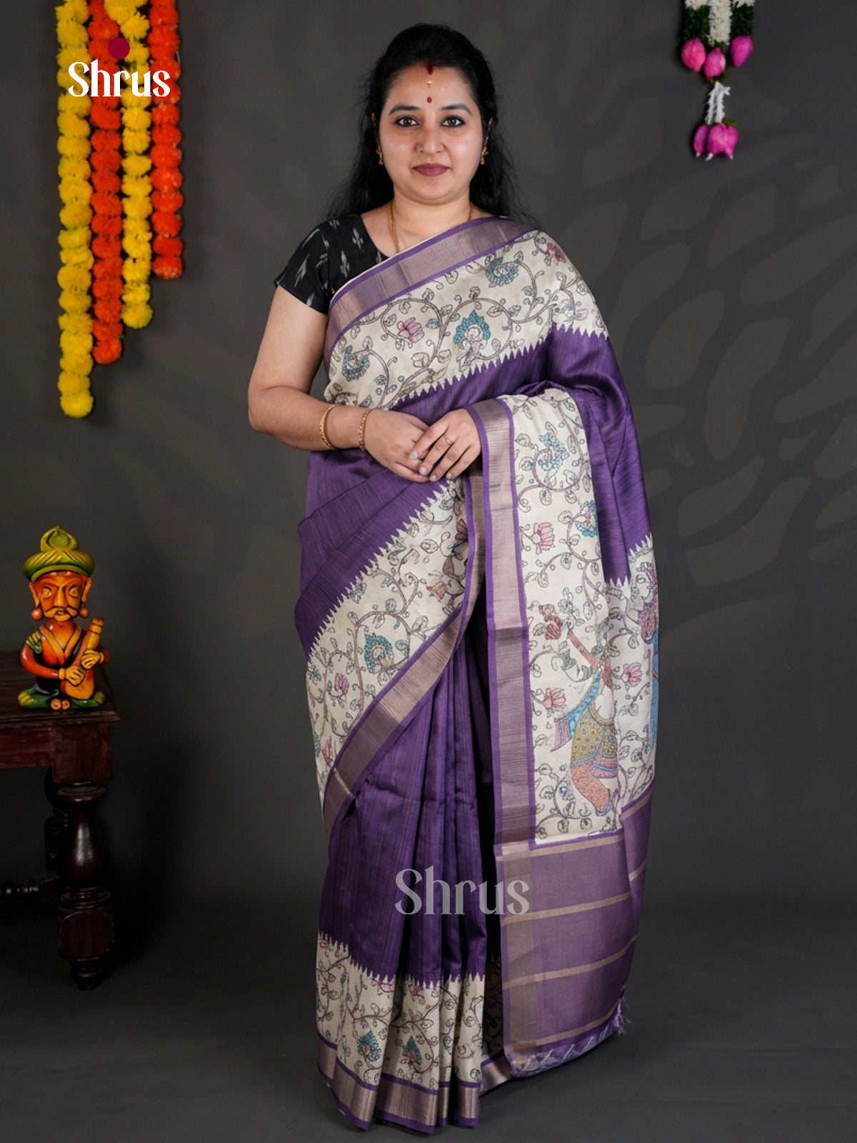 EBS04477 - Printed Semi Tussar - Saree - Shop on Shrus.com