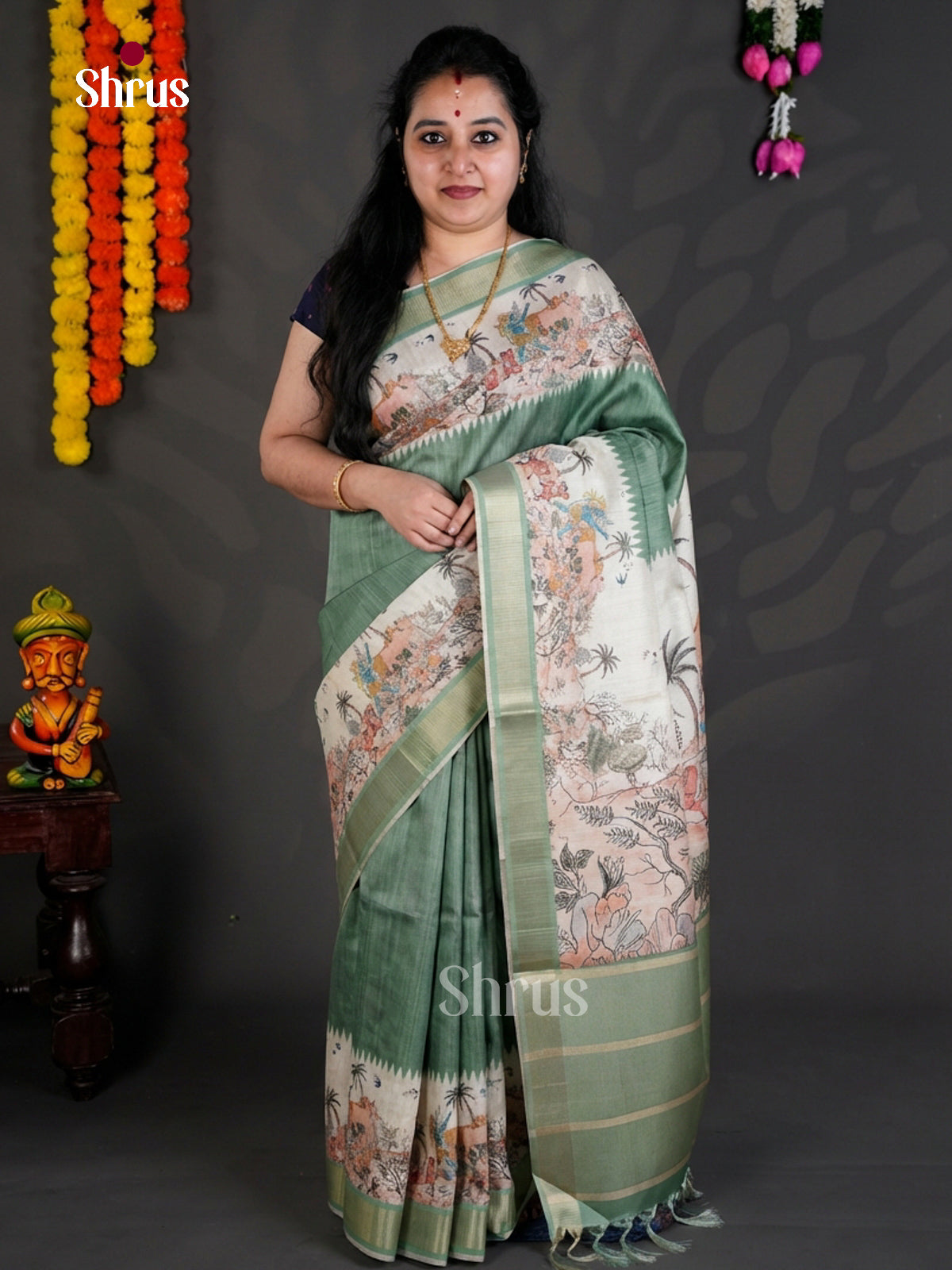 EBS04478 - Printed Semi Tussar - Saree - Shop on Shrus.com