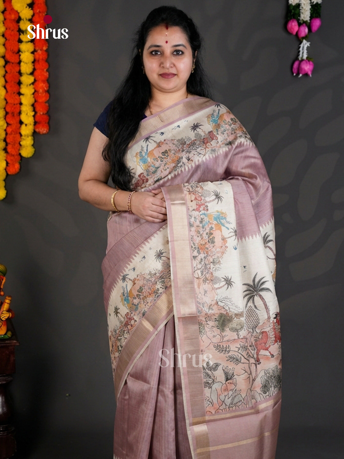 EBS04480 - Printed Semi Tussar - Saree - Shop on Shrus.com