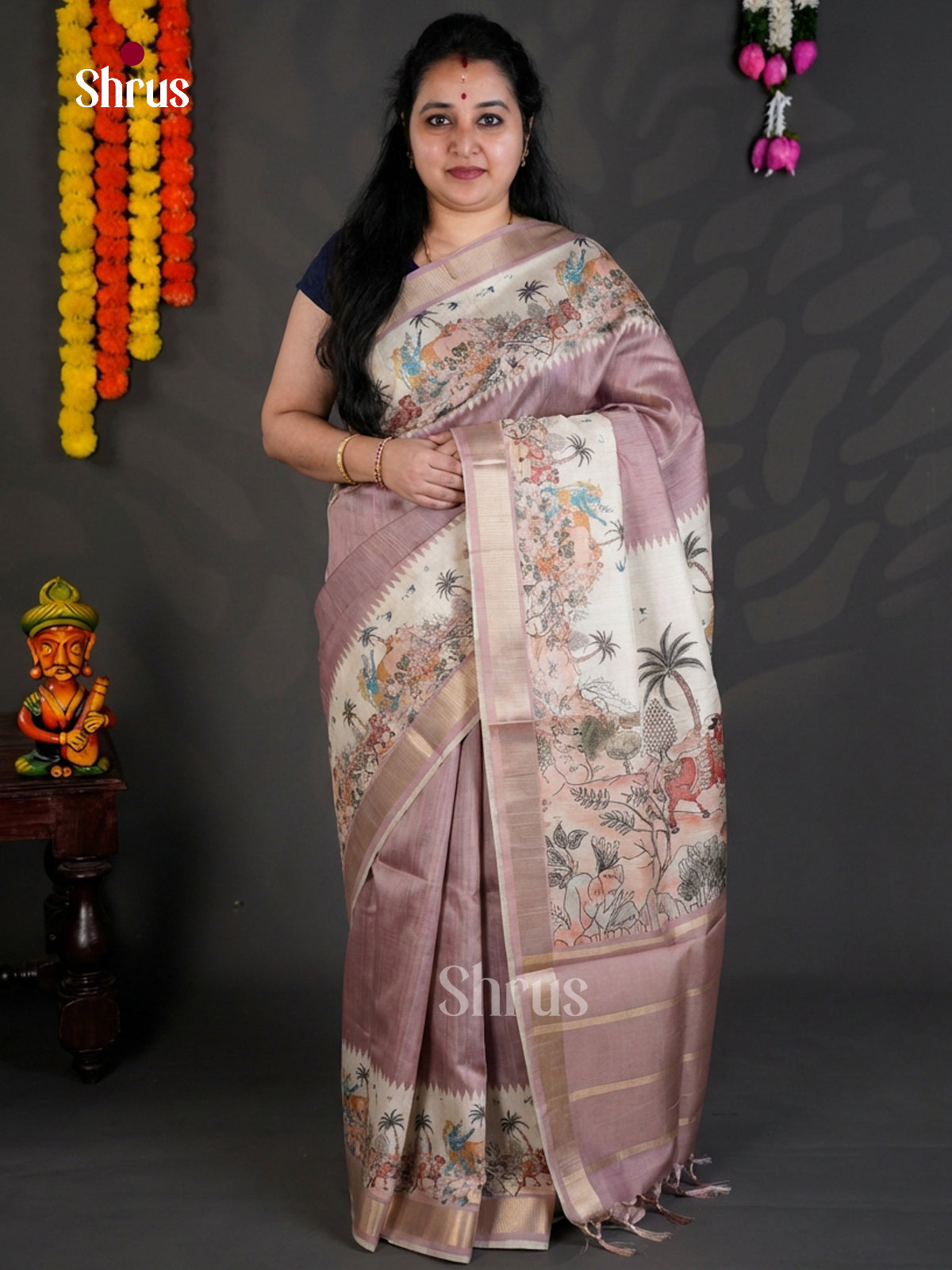 EBS04480 - Printed Semi Tussar - Saree - Shop on Shrus.com