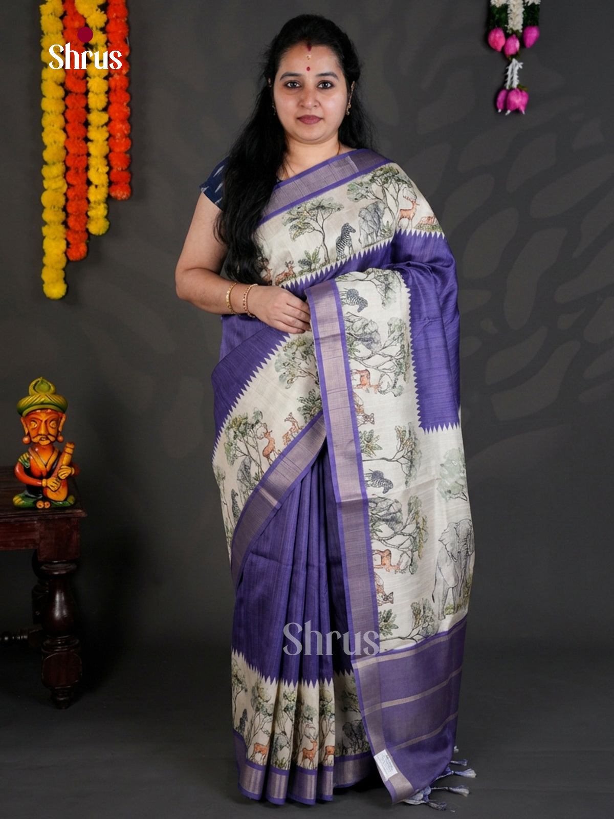 EBS04482 - Printed Semi Tussar - Saree - Shop on Shrus.com