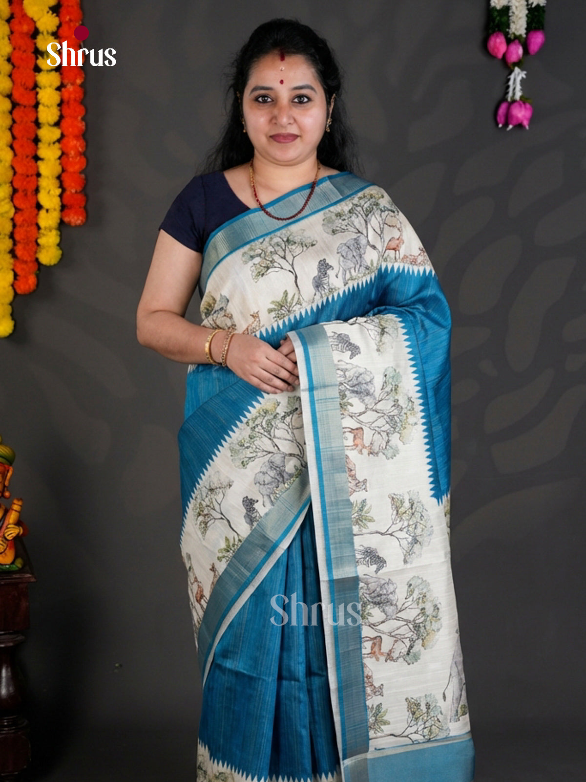 EBS04483 - Printed Semi Tussar - Saree - Shop on Shrus.com