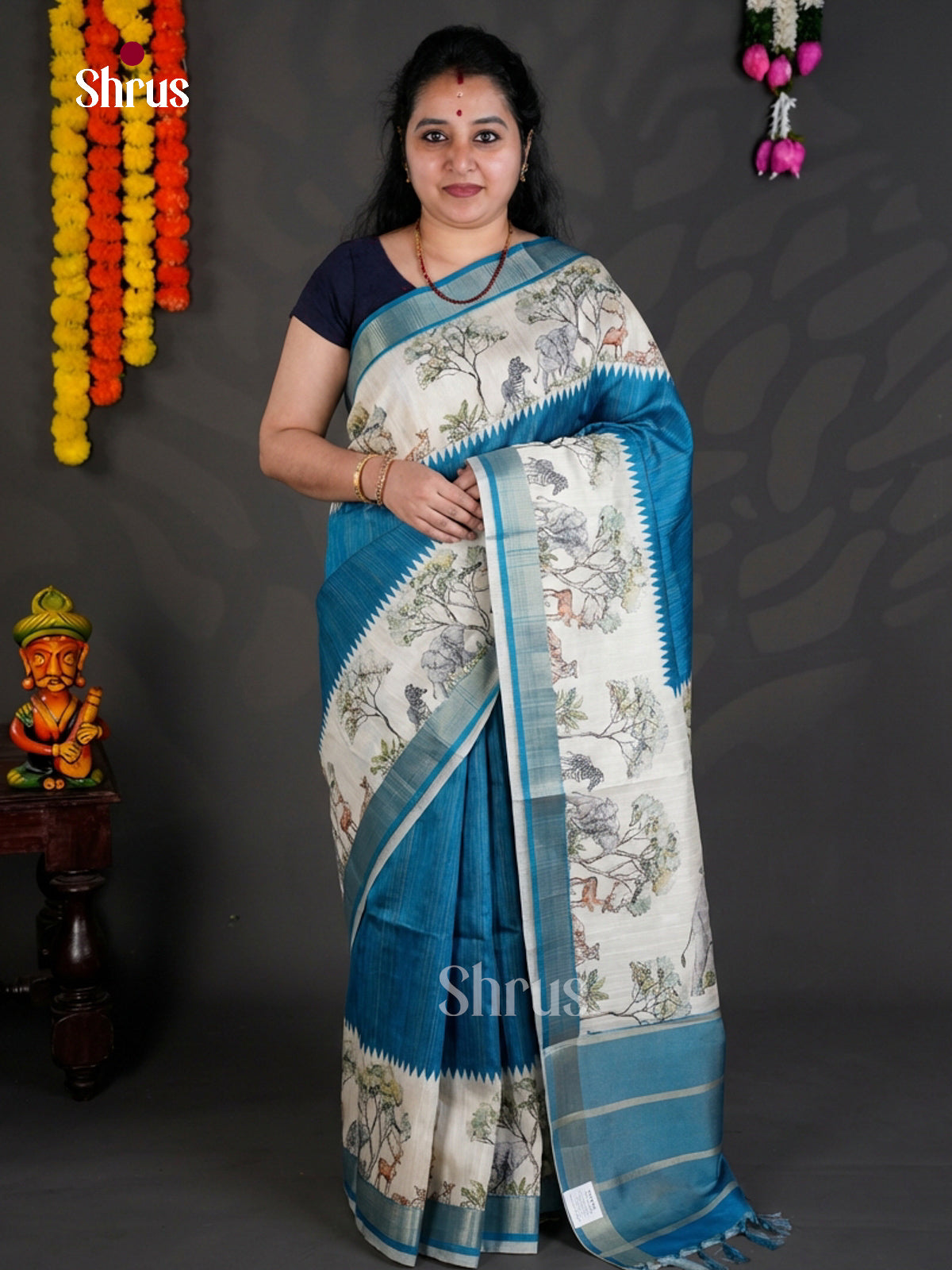EBS04483 - Printed Semi Tussar - Saree - Shop on Shrus.com