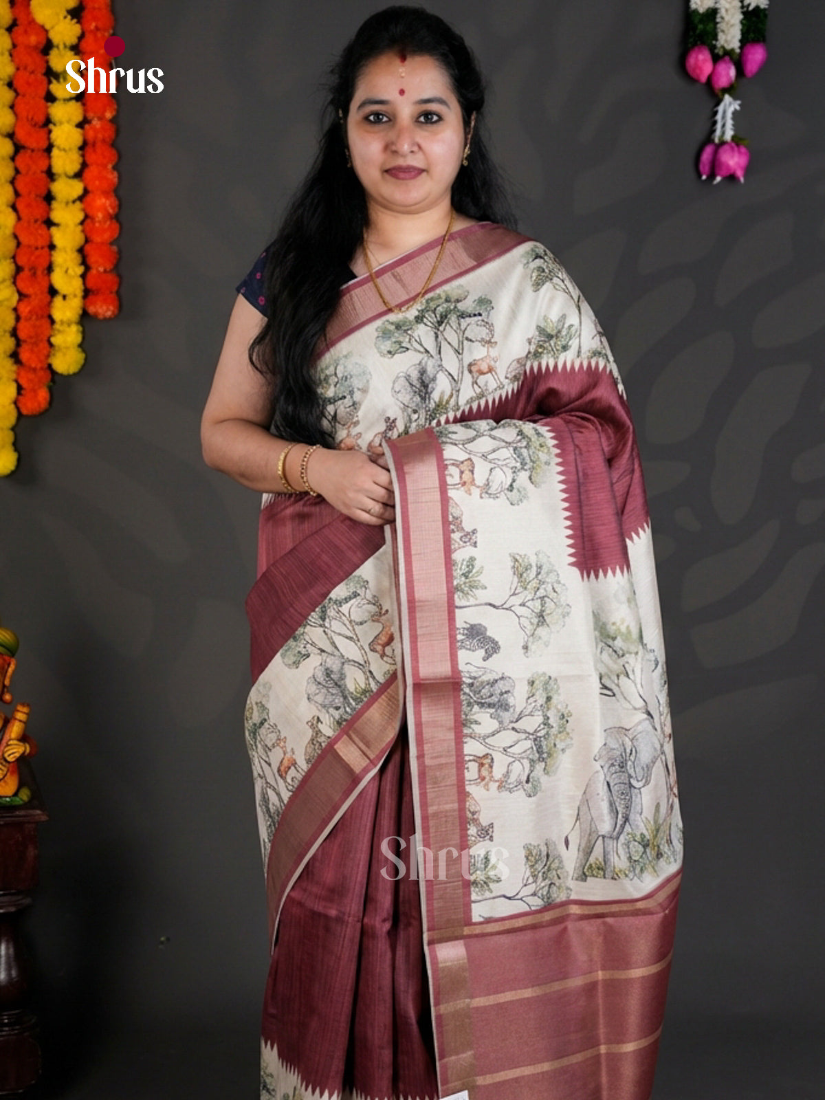 EBS04484 - Printed Semi Tussar - Saree - Shop on Shrus.com