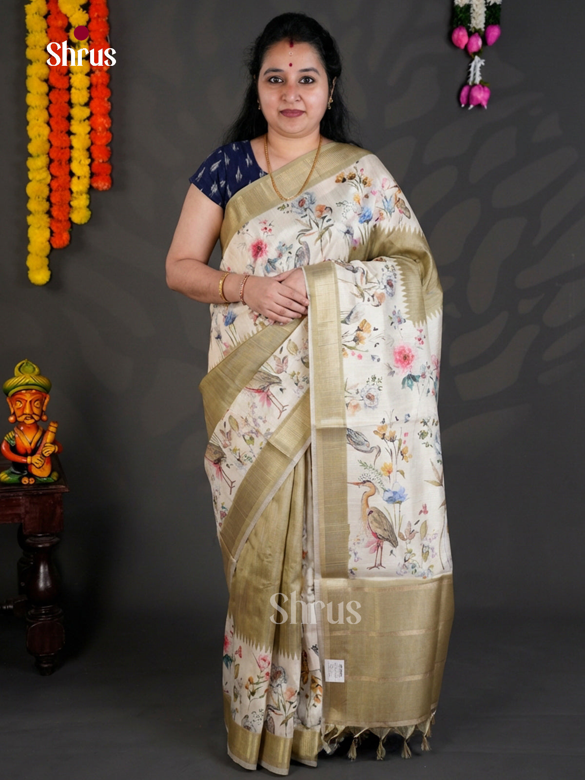 EBS04486 - Printed Semi Tussar - Saree - Shop on Shrus.com