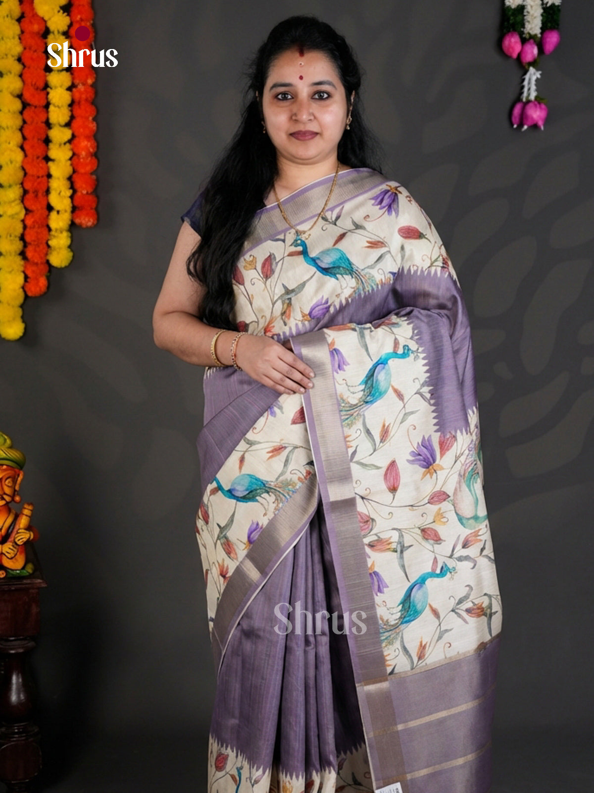 EBS04490 - Printed Semi Tussar - Saree - Shop on Shrus.com