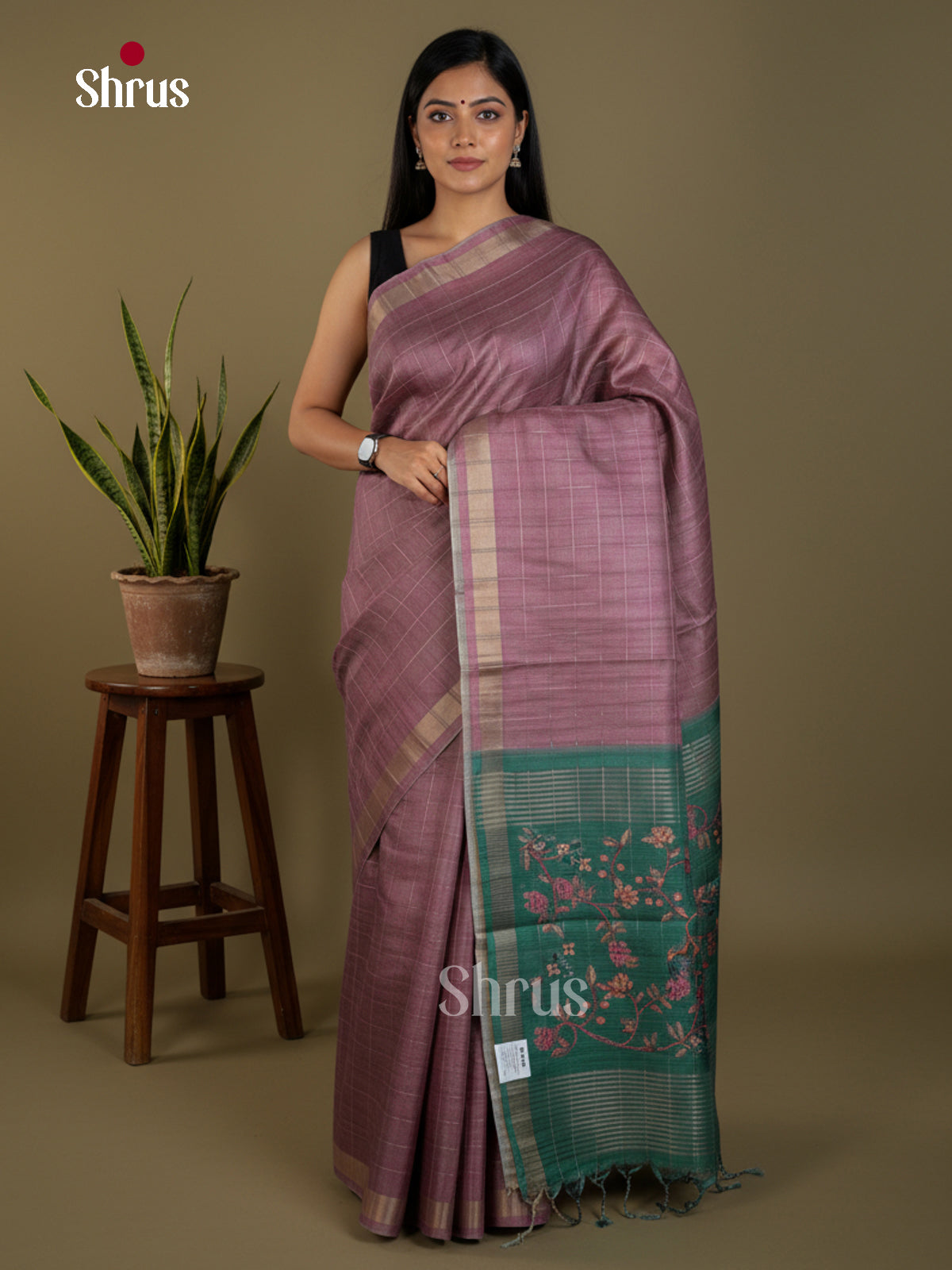 Semi Tussar Saree - EBS04575 - Shop on Shrus.com