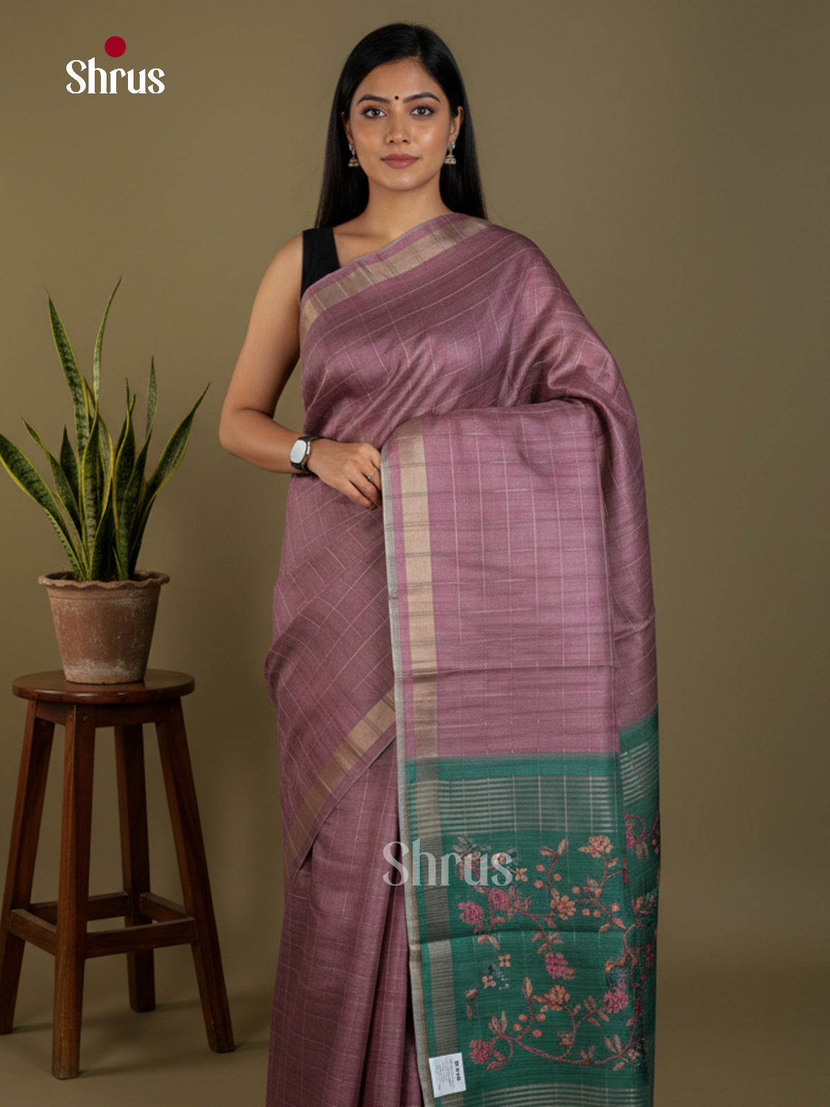 Semi Tussar Saree - EBS04575 - Shop on Shrus.com