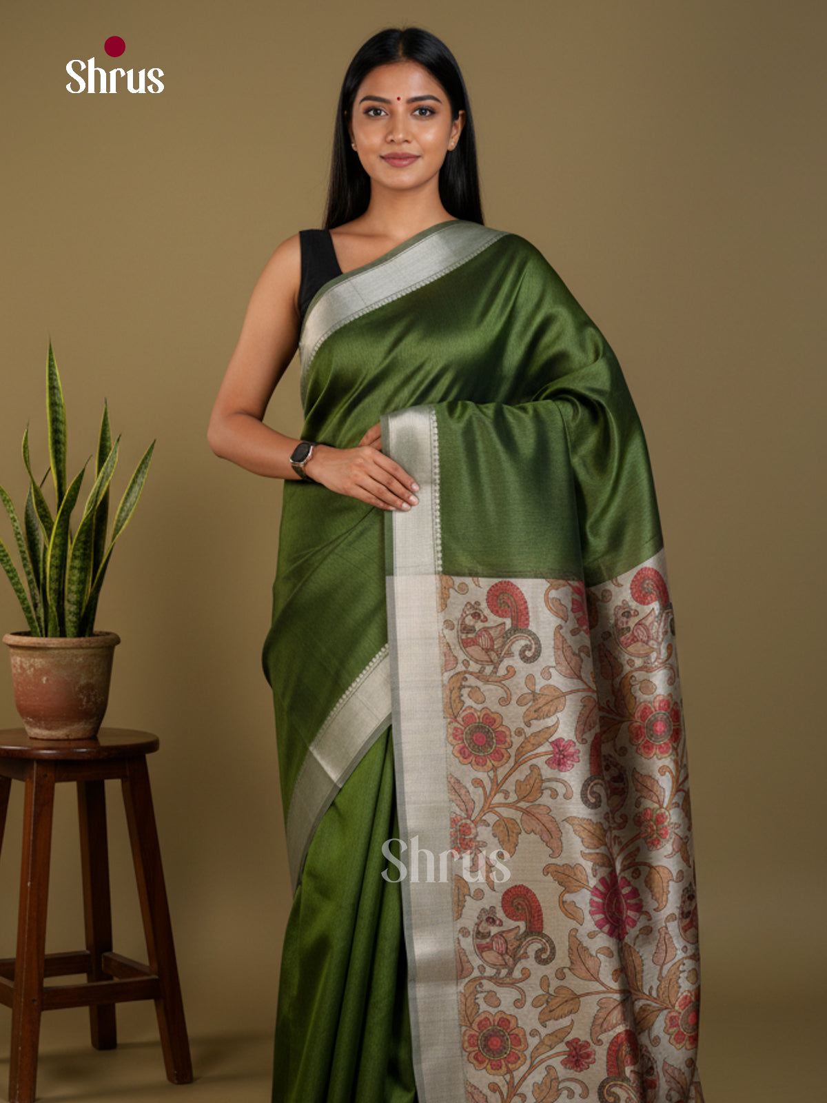 Semi Rawsilk Saree - EBS05001 - Shop on Shrus.com