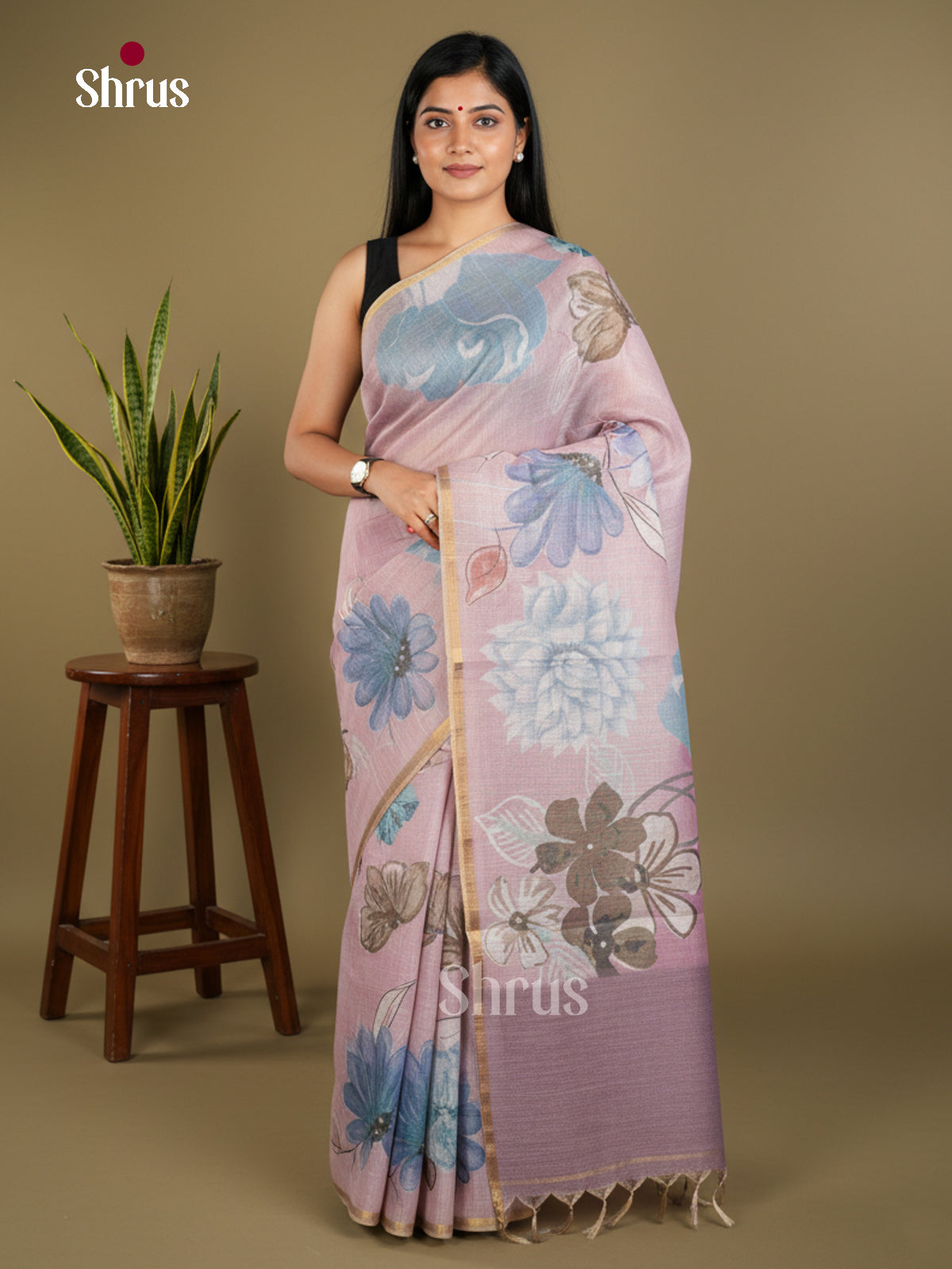 Semi Tissue Print Saree - EBS05115 - Shop on Shrus.com