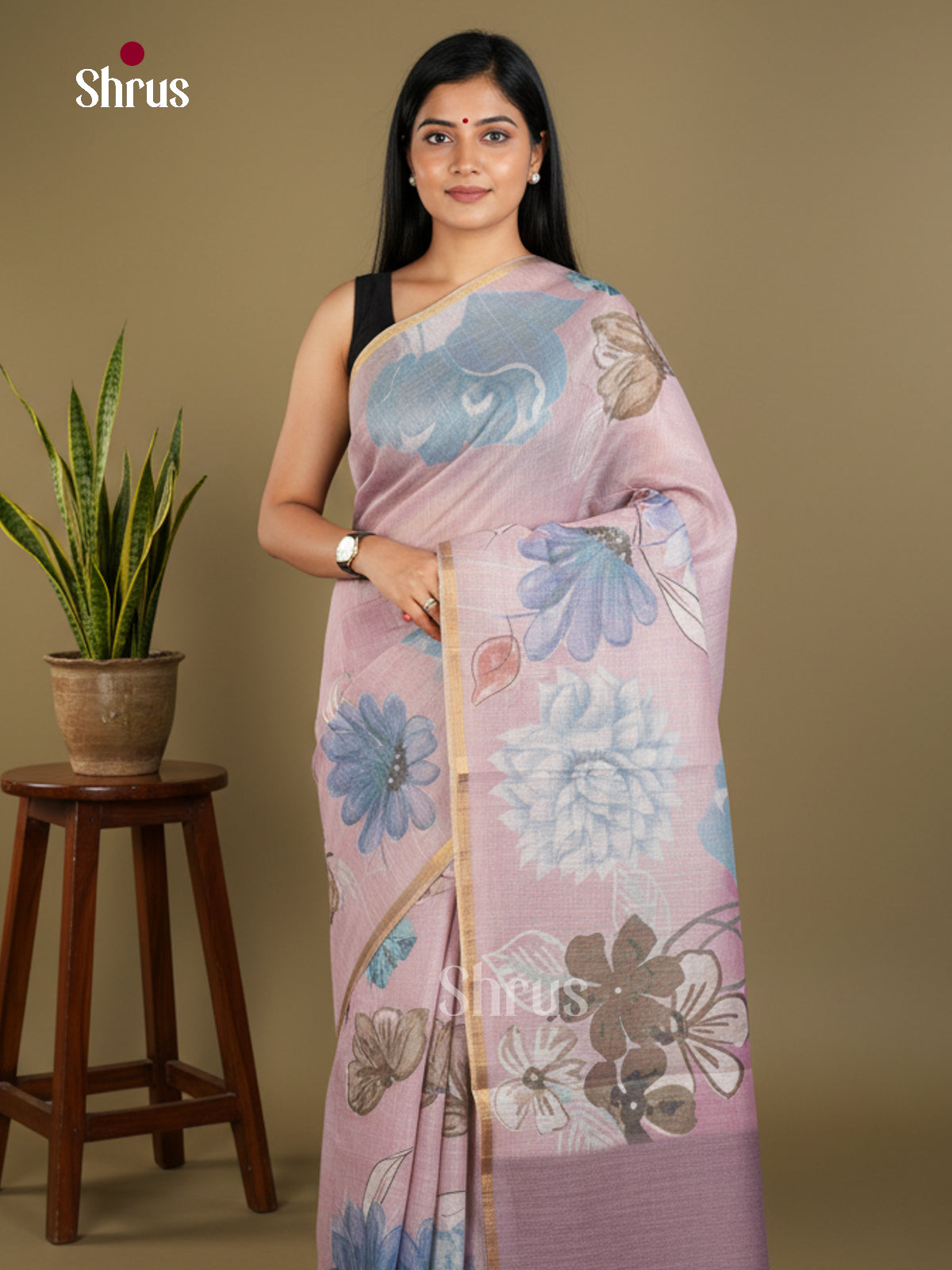 Semi Tissue Print Saree - EBS05115 - Shop on Shrus.com