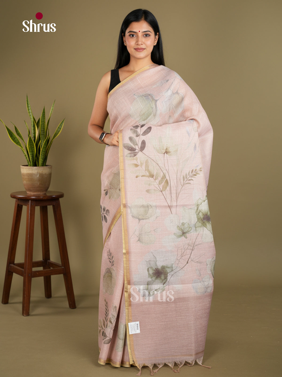 Semi Tissue Print Saree - EBS05124 - Shop on Shrus.com