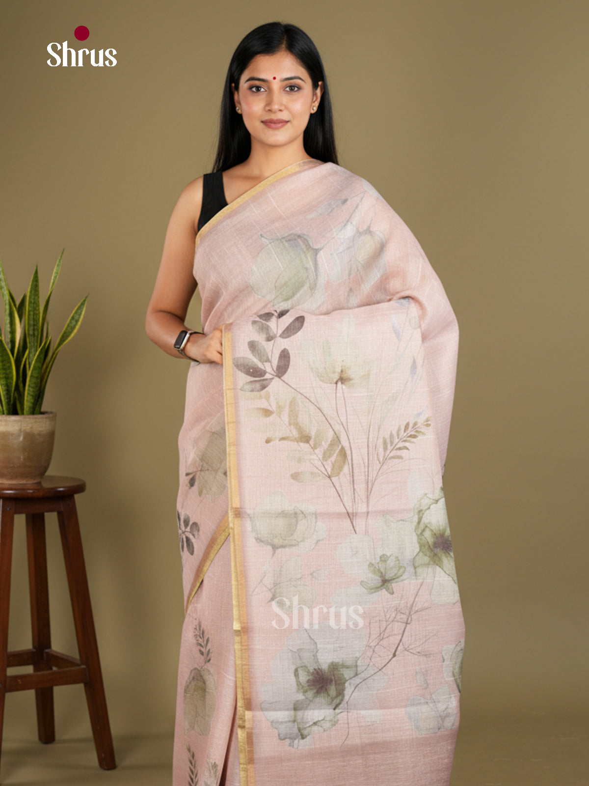 Semi Tissue Print Saree - EBS05124 - Shop on Shrus.com