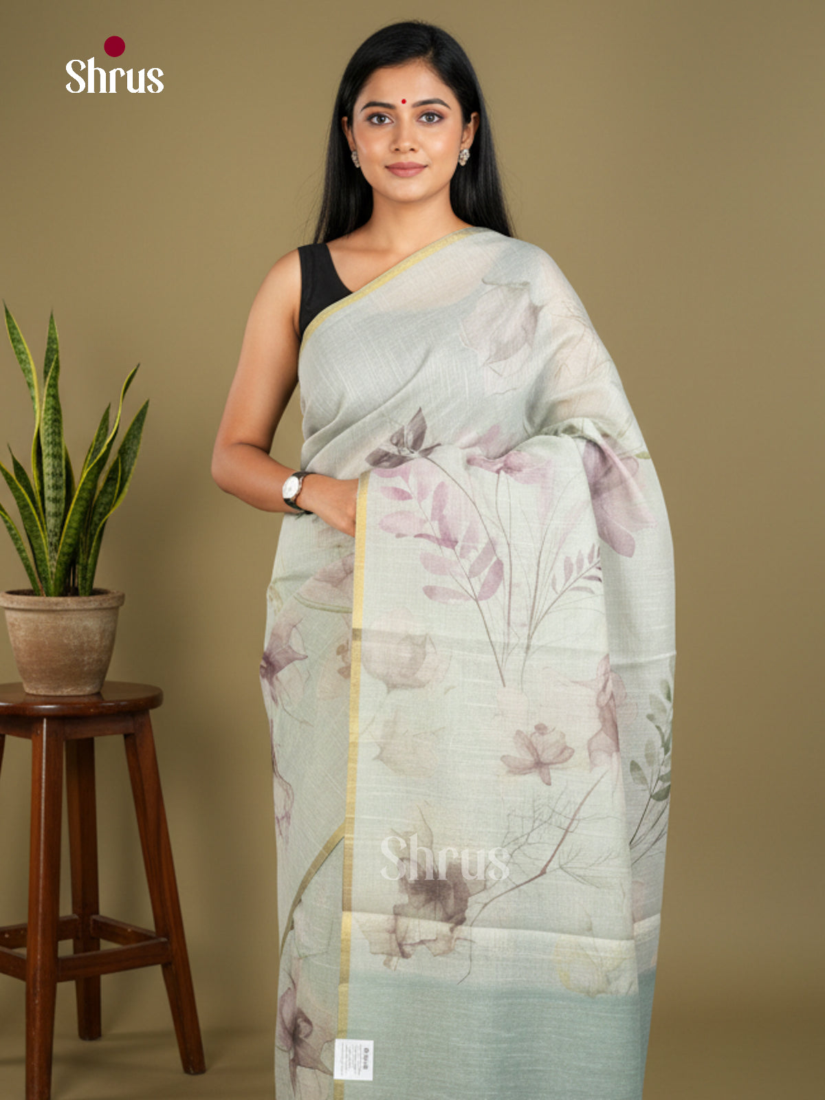 Semi Tissue Print Saree - EBS05125 - Shop on Shrus.com