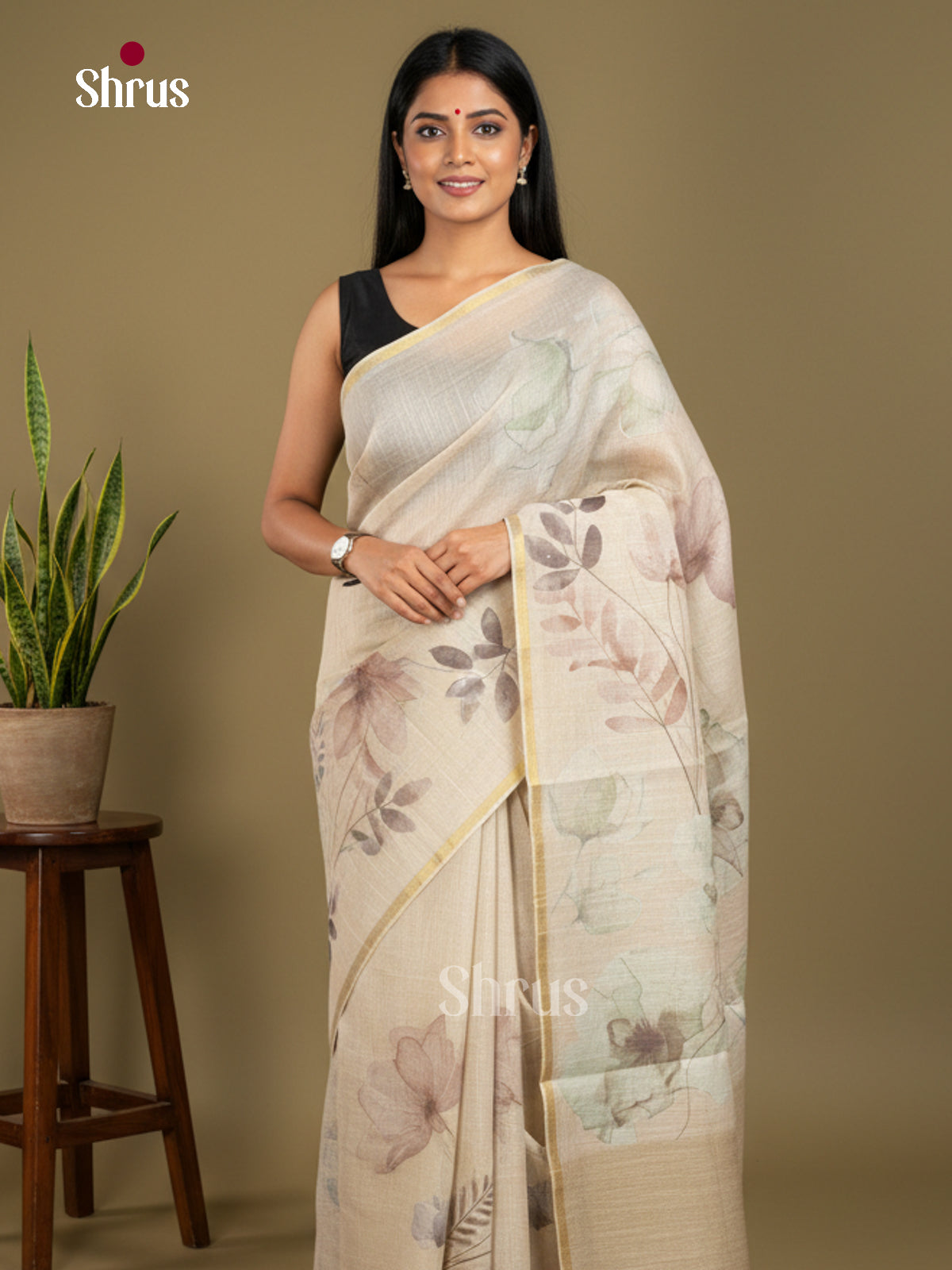 Semi Tissue Print Saree - EBS05126 - Shop on Shrus.com