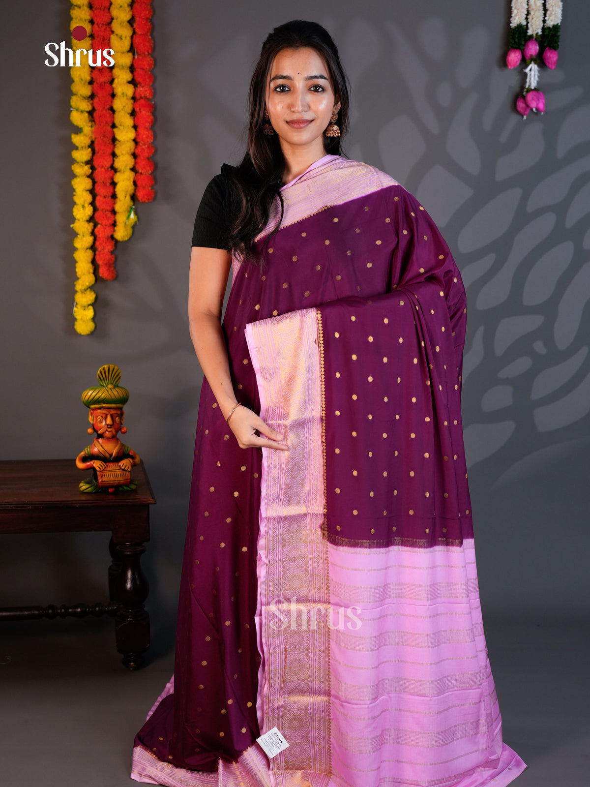EBS05176 - Semi Mysoresilk - Saree - Shop on Shrus.com