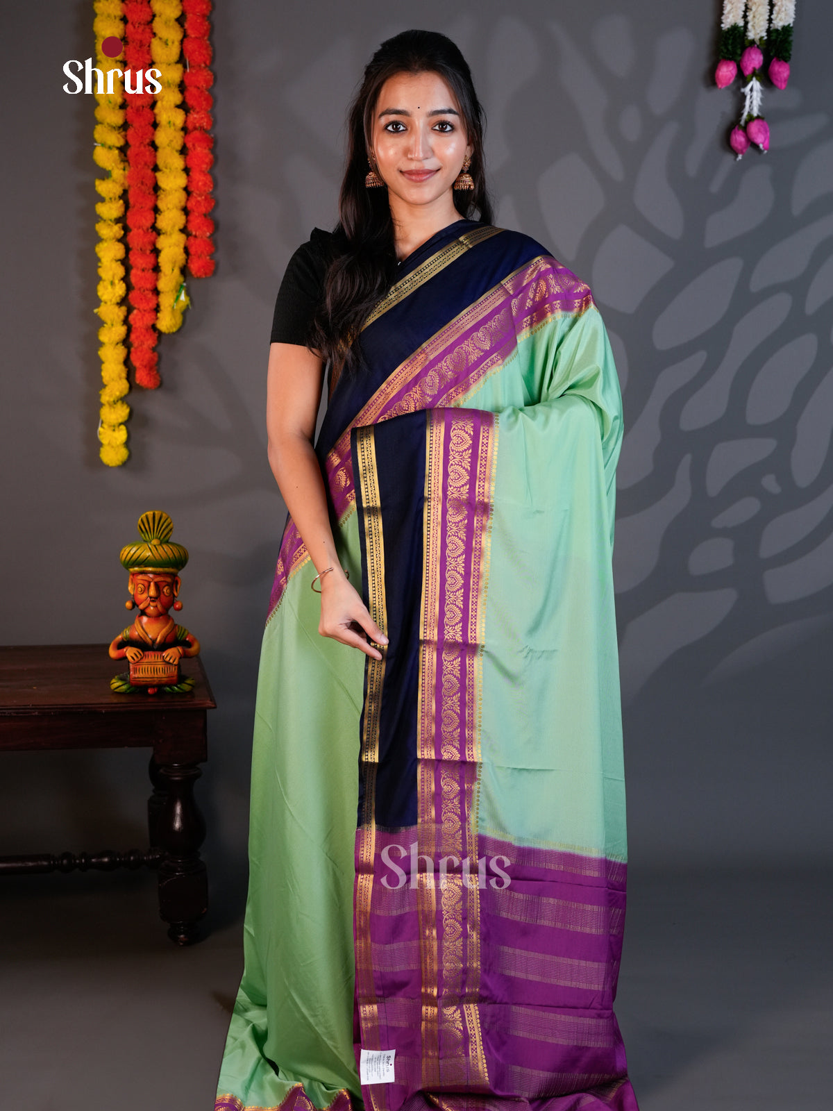EBS05186 - Semi Mysoresilk - Saree - Shop on Shrus.com