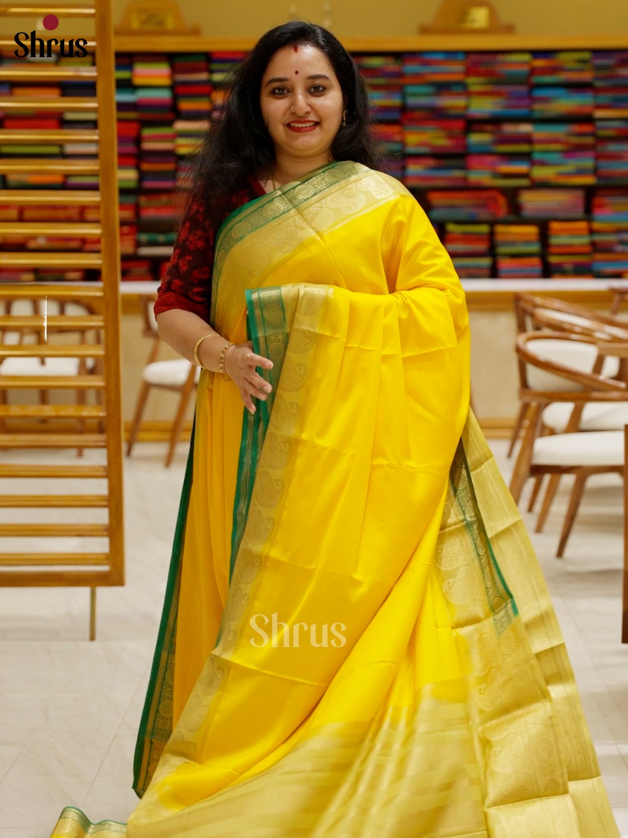 Semi Mysoresilk Saree - EBS05243 - Shop on Shrus.com