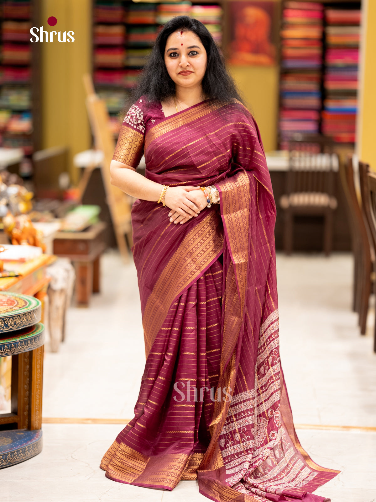Semi Crepe Saree - EBS06196 - Shop on Shrus.com