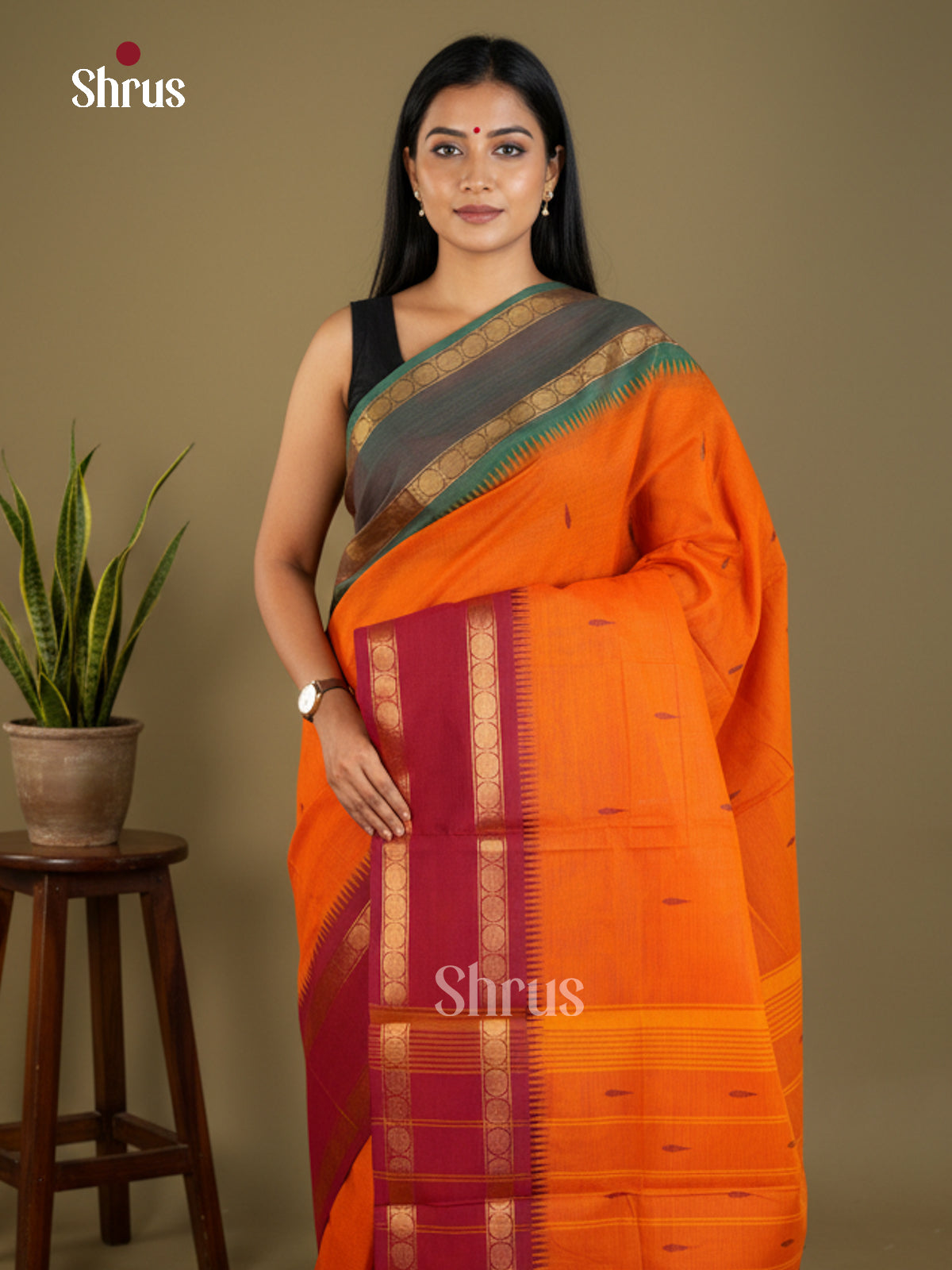 Chettinad Cotton Saree - EBS07003 - Shop on Shrus.com