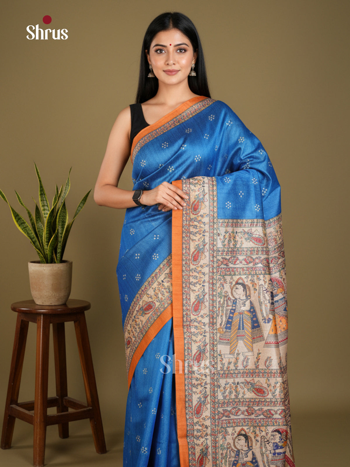 EBS09072 - Printed Madhubani - Saree - Shop on Shrus.com