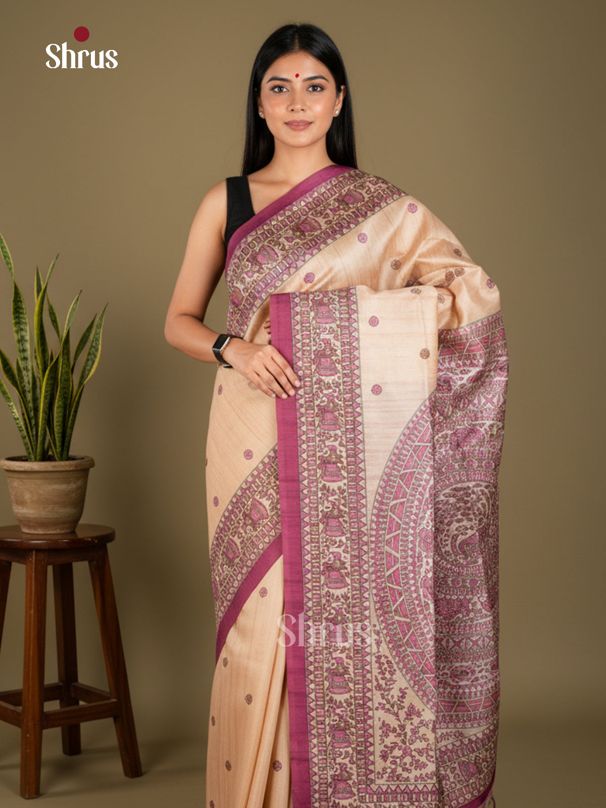 EBS09084 - Printed Madhubani - Saree - Shop on Shrus.com
