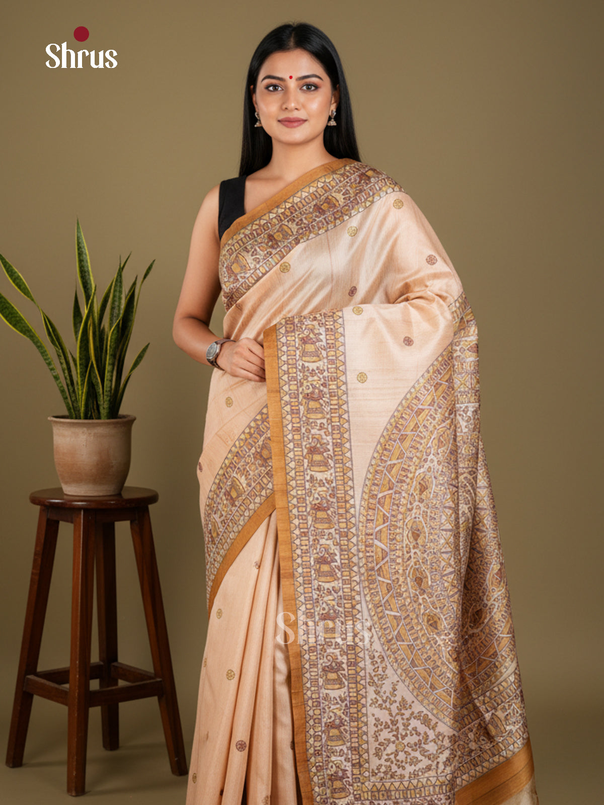 EBS09086 - Printed Madhubani - Saree - Shop on Shrus.com