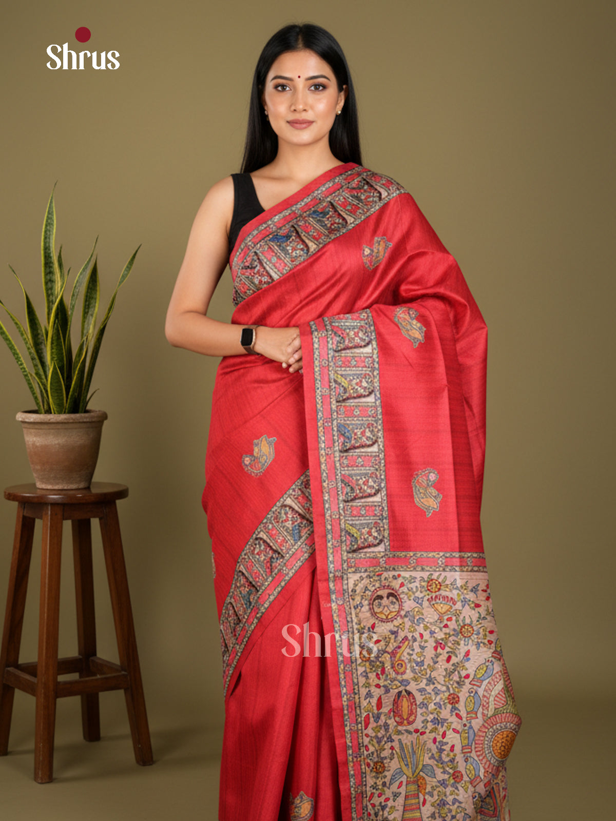EBS09120 - Printed Madhubani - Saree - Shop on Shrus.com