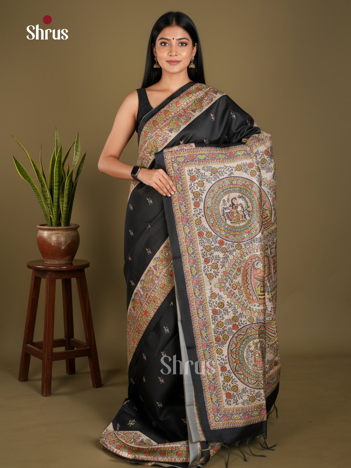 EBS09129 - Printed Madhubani - Saree - Shop on Shrus.com