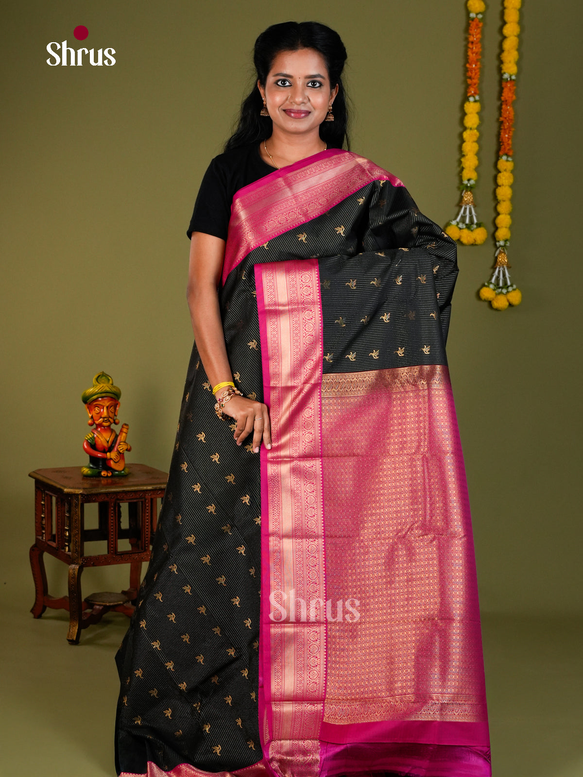 Semi Kanchipuram Saree - EBS10019 - Shop on Shrus.com