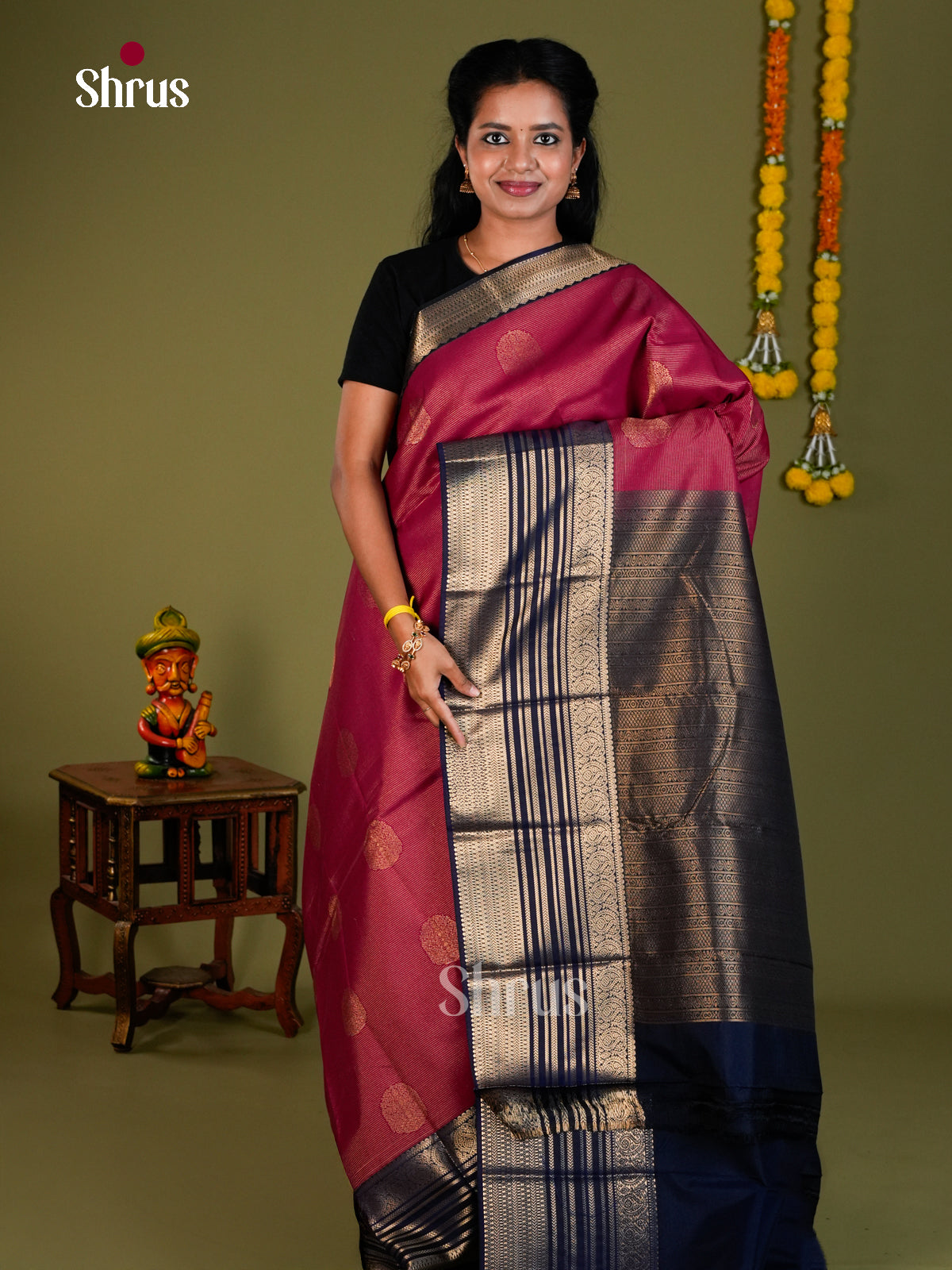 Semi Kanchipuram Saree - EBS10029 - Shop on Shrus.com
