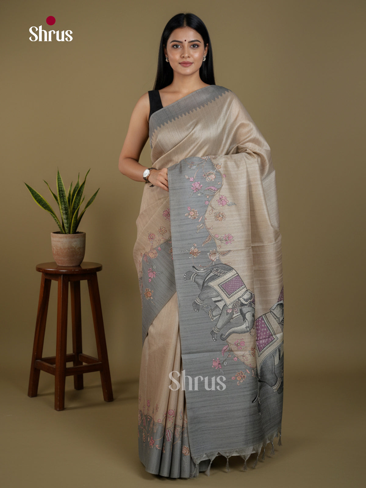 Semi matka Saree - EBS11140 - Shop on Shrus.com
