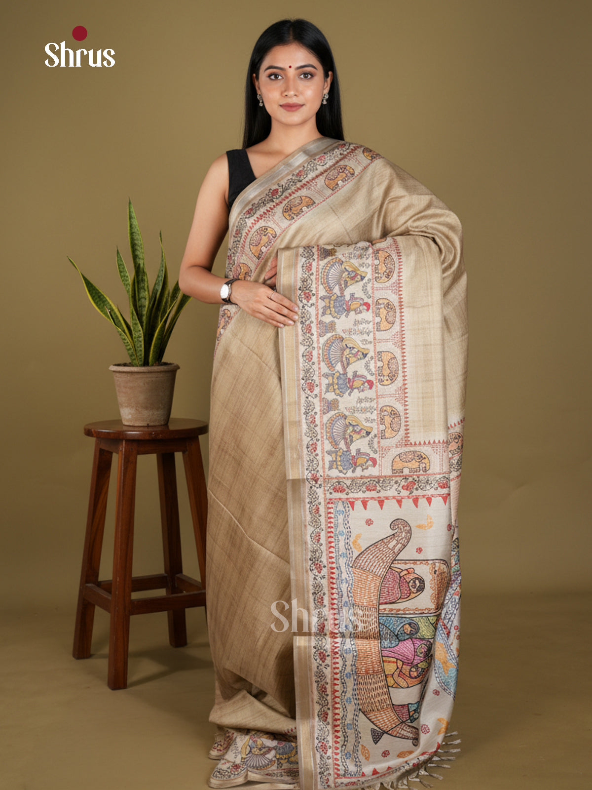 EBS11142 - Printed Madhubani - Saree - Shop on Shrus.com